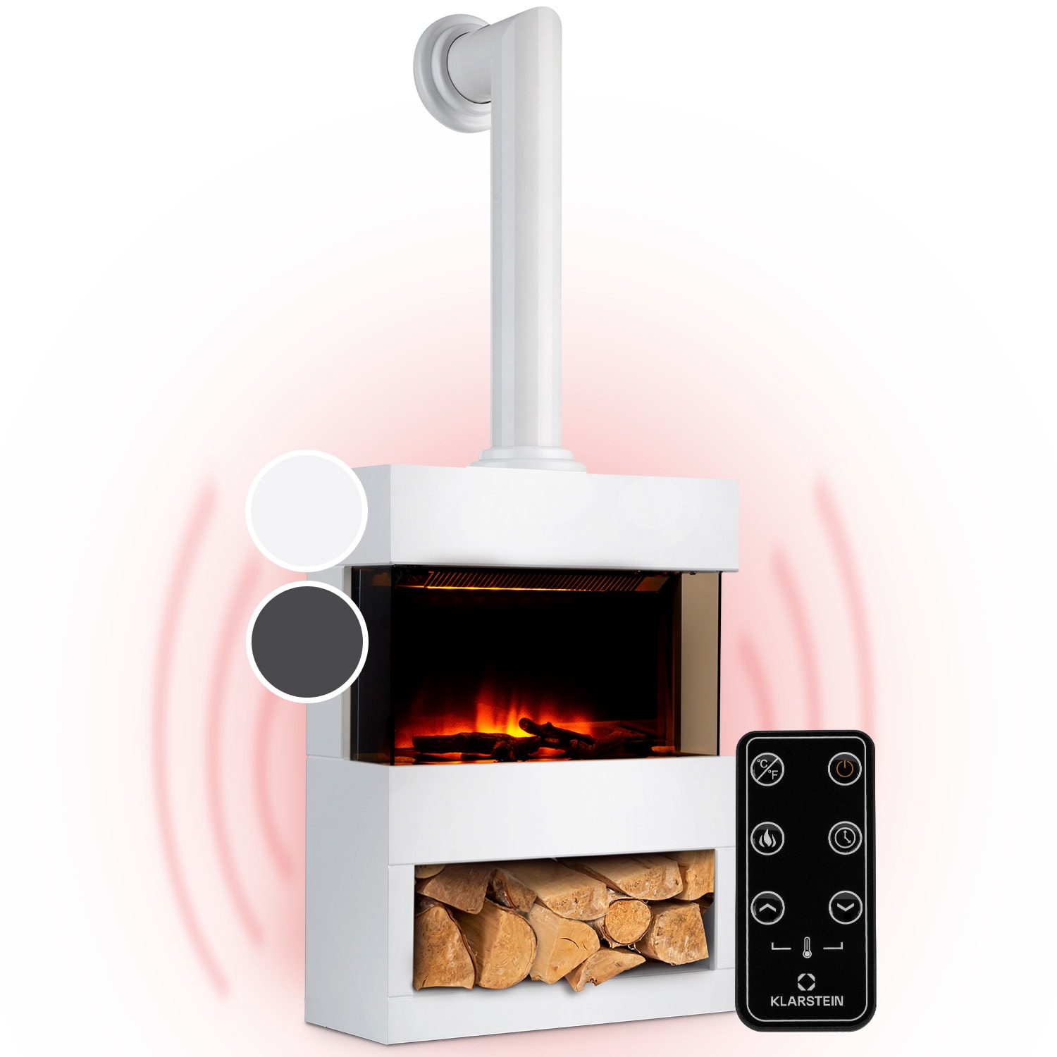 Zermatt Elektrischer Kamin 900/1800W Thermostat Flammenillusion