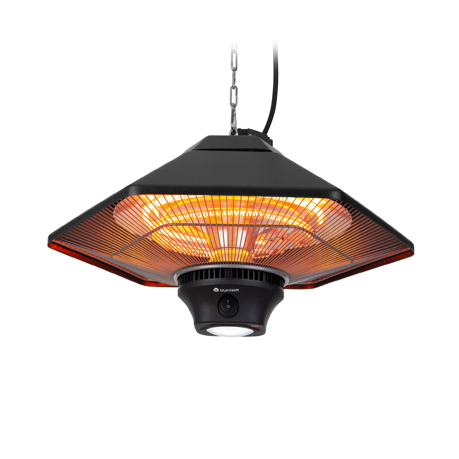 Heat Hexa, radiatore a infrarossi, 800/1200/2000W, alogeno, IP34, LED, nero