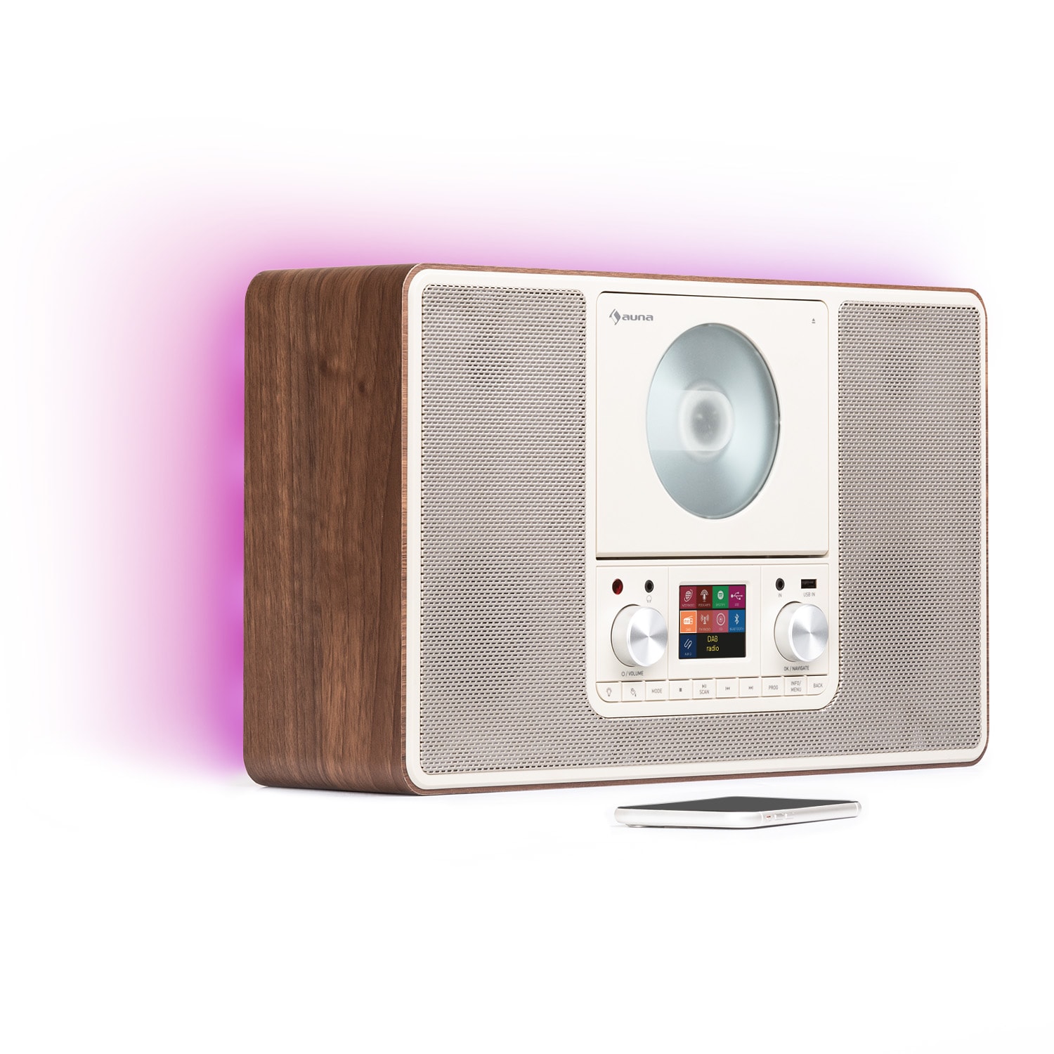 Scala VCD-IR, internetové rádio, WLAN, CD, BT, MP3, DAB+, FM rádio