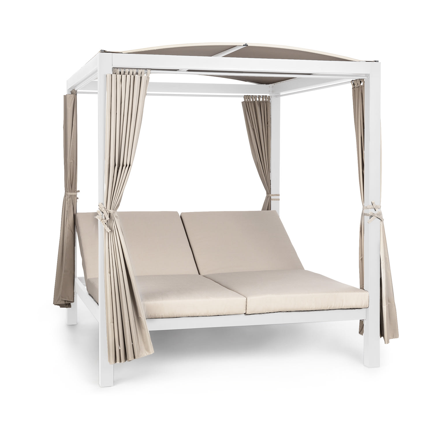 Cama solar XL Hermitage Double 2 Pers Cortinas con marco de acero