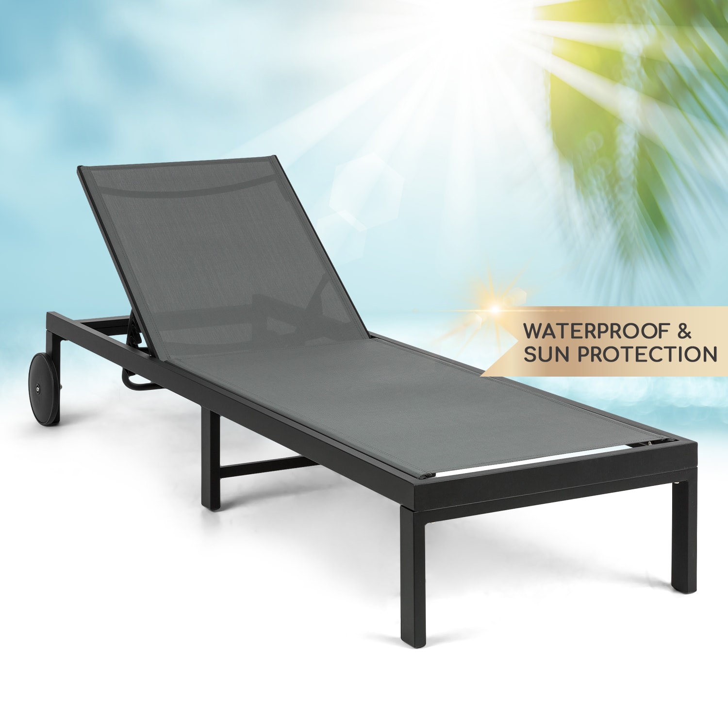 Lucca Lounger, záhradné lehátko, hliník, 4 úrovne