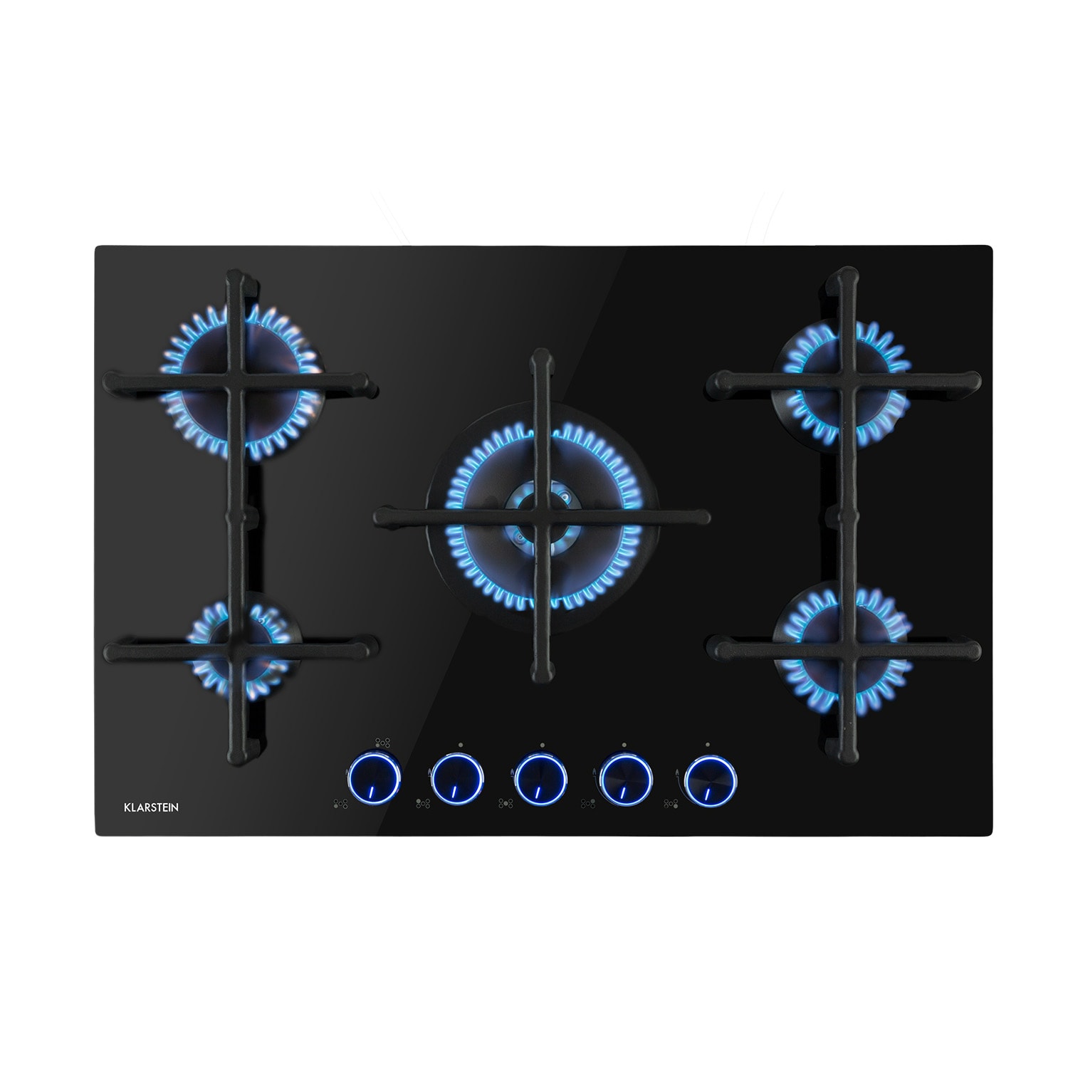 Illuminosa 5 Cocina a gas 5 quemadores Sbaf vitroceramica color negro