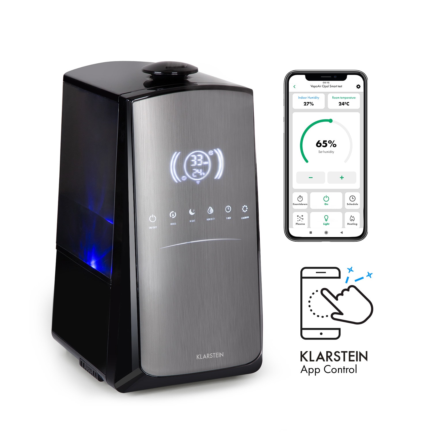 VapoAir Opal Smart humidificateur d'air contrôle par appli écran LED télécommande