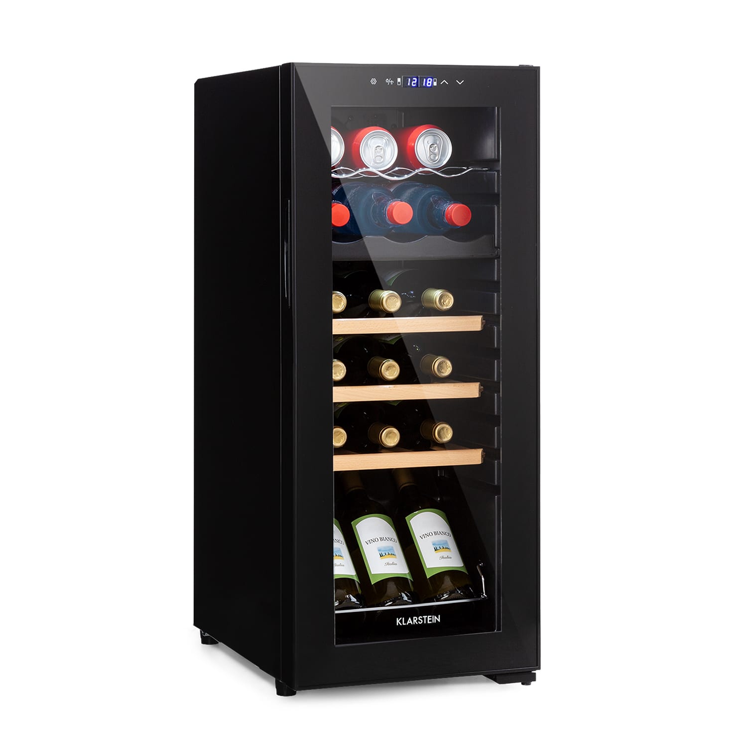 Bovella 18 Duo+, dvoj-zónová chladnička na víno, 50l, 18 fl., sklenené dvierka