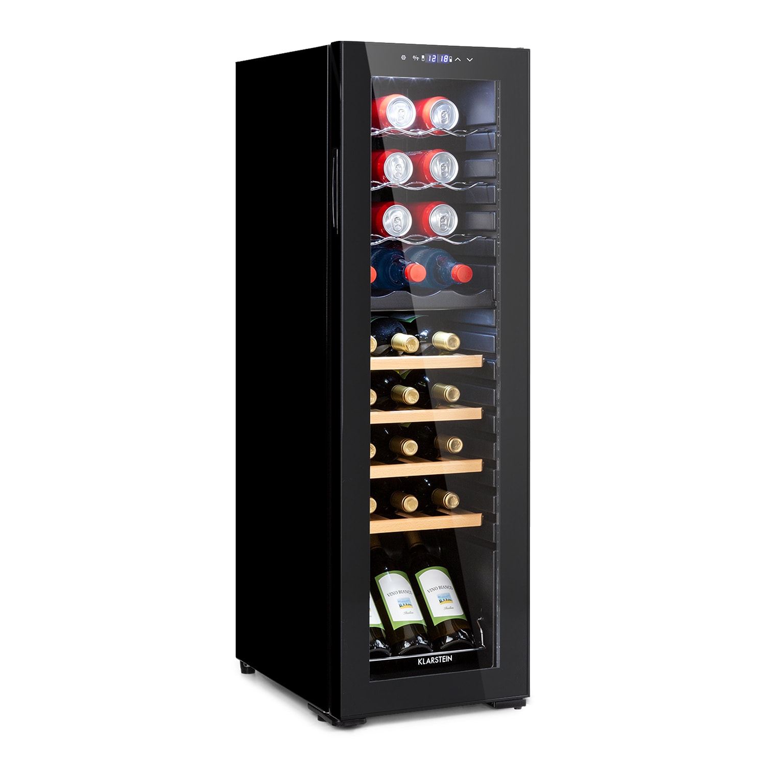 Bovella 27 Duo+ Zweizonen-Weinkühlschrank 74l 27 Fl. Glastür