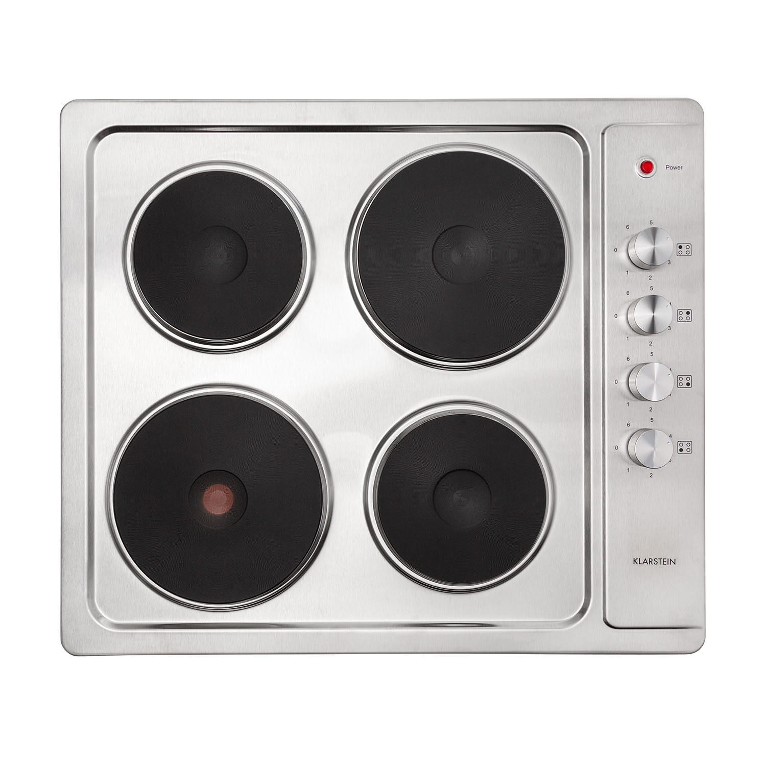 Appetito Domino elektrische kookplaat 4 platen 6 standen 5500 watt roestvrij staal