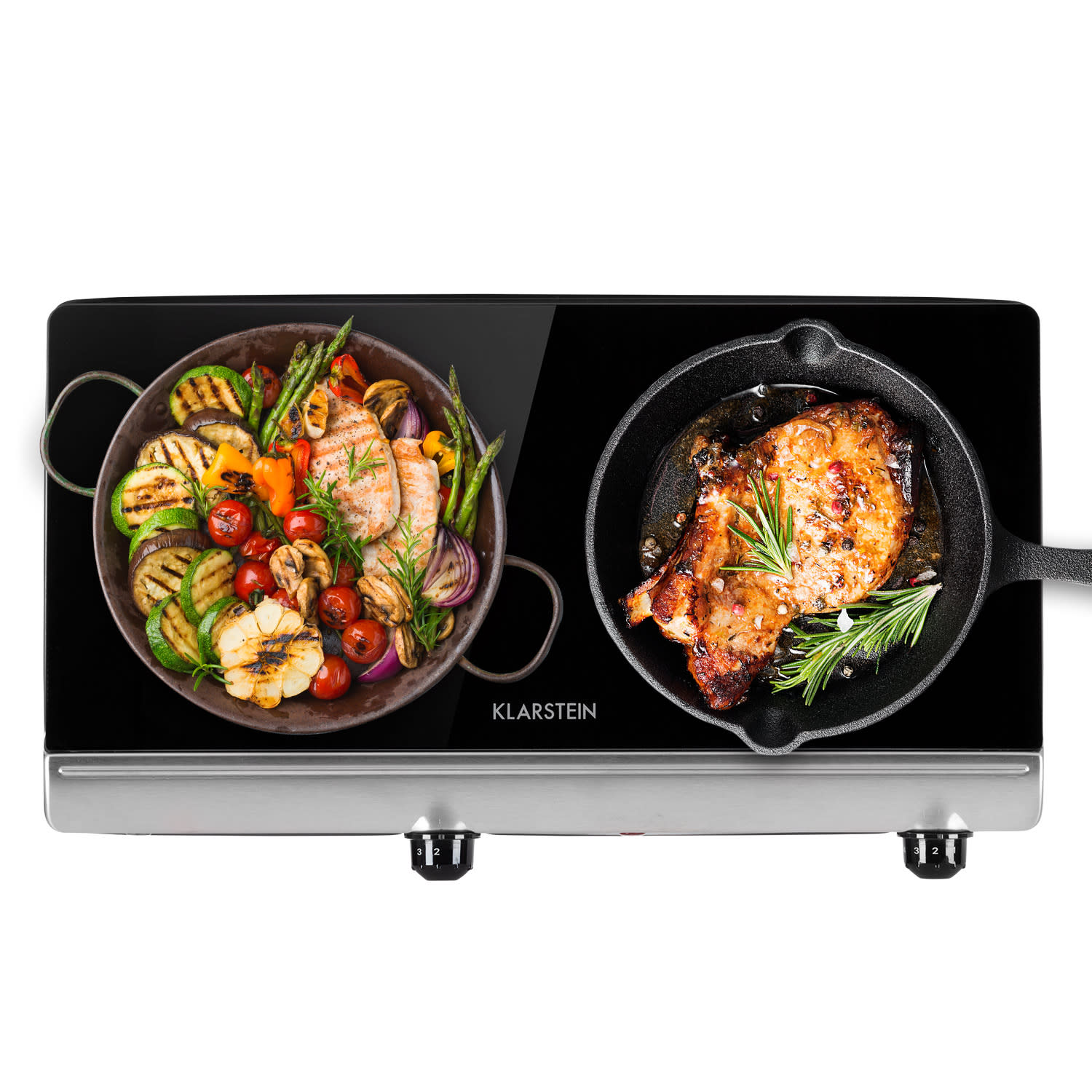 Cookbuddy Dubbel kokplatta 2400W 5 effektnivåer glaskeramik