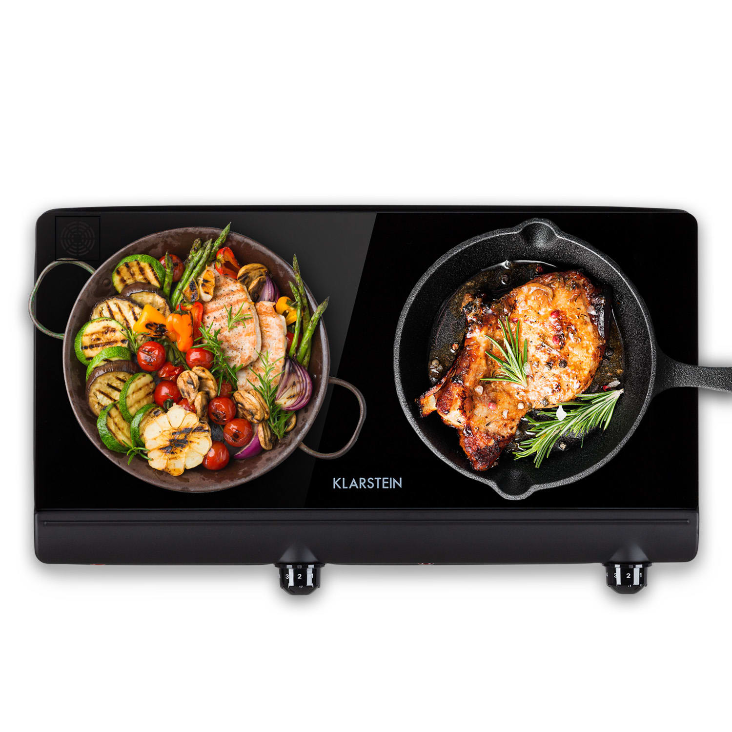 Cookbuddy Doppel-Kochfeld 2400W 5 Leistungsstufen Glaskeramik