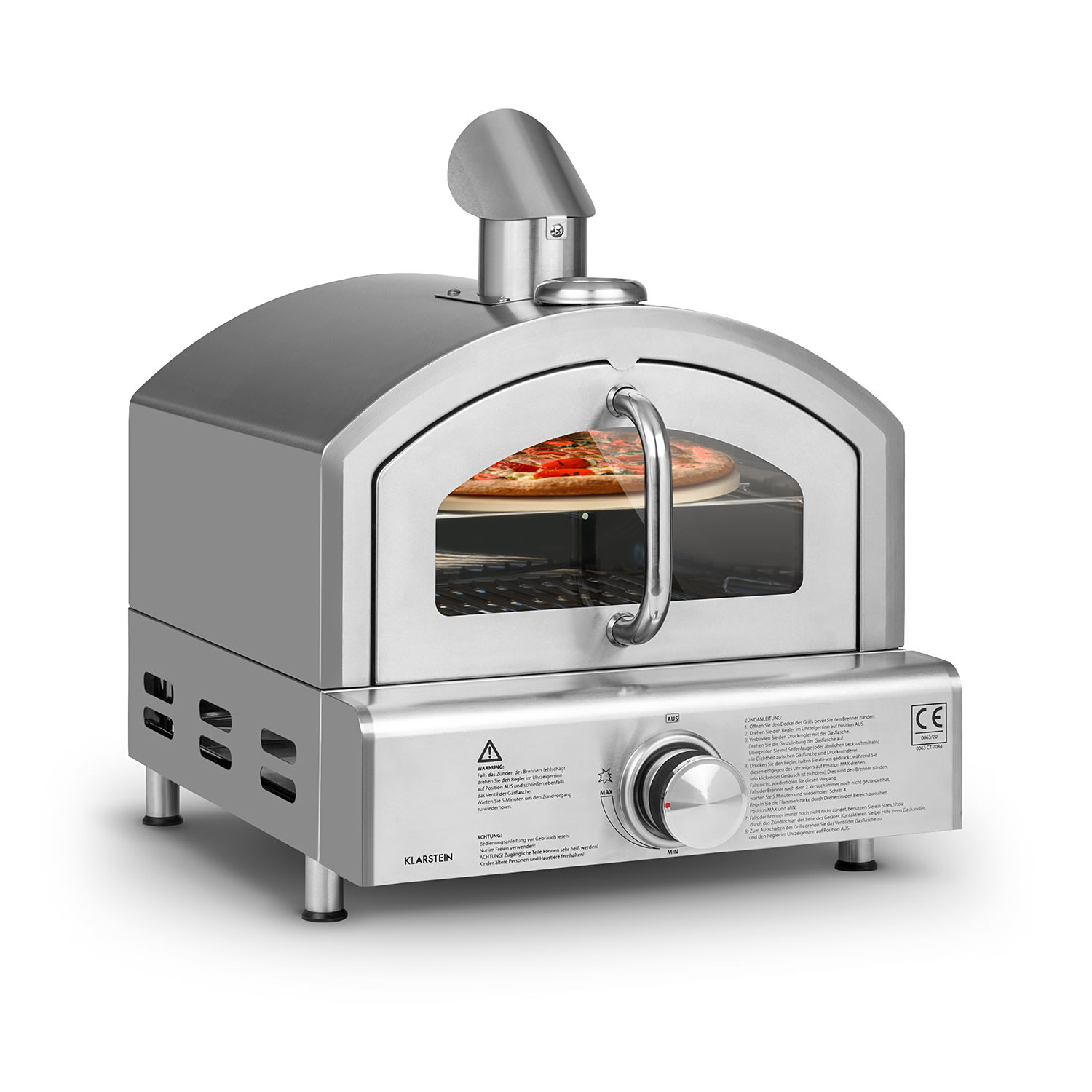 Pizzaiolo Neo Gas-Pizzaofen inkl. Pizzastein Thermometer Edelstahl