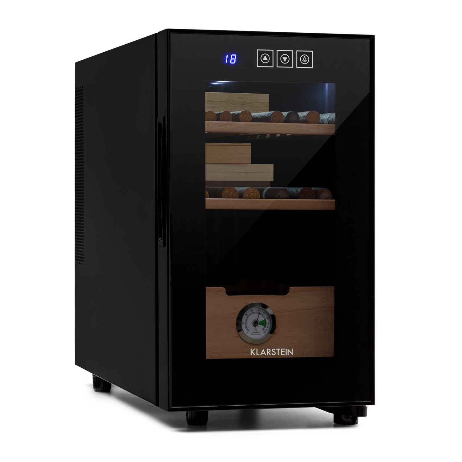 El Presidente 23, humidor, 45 W, kontrola na dodir, bukovo drvo, 23L, LED