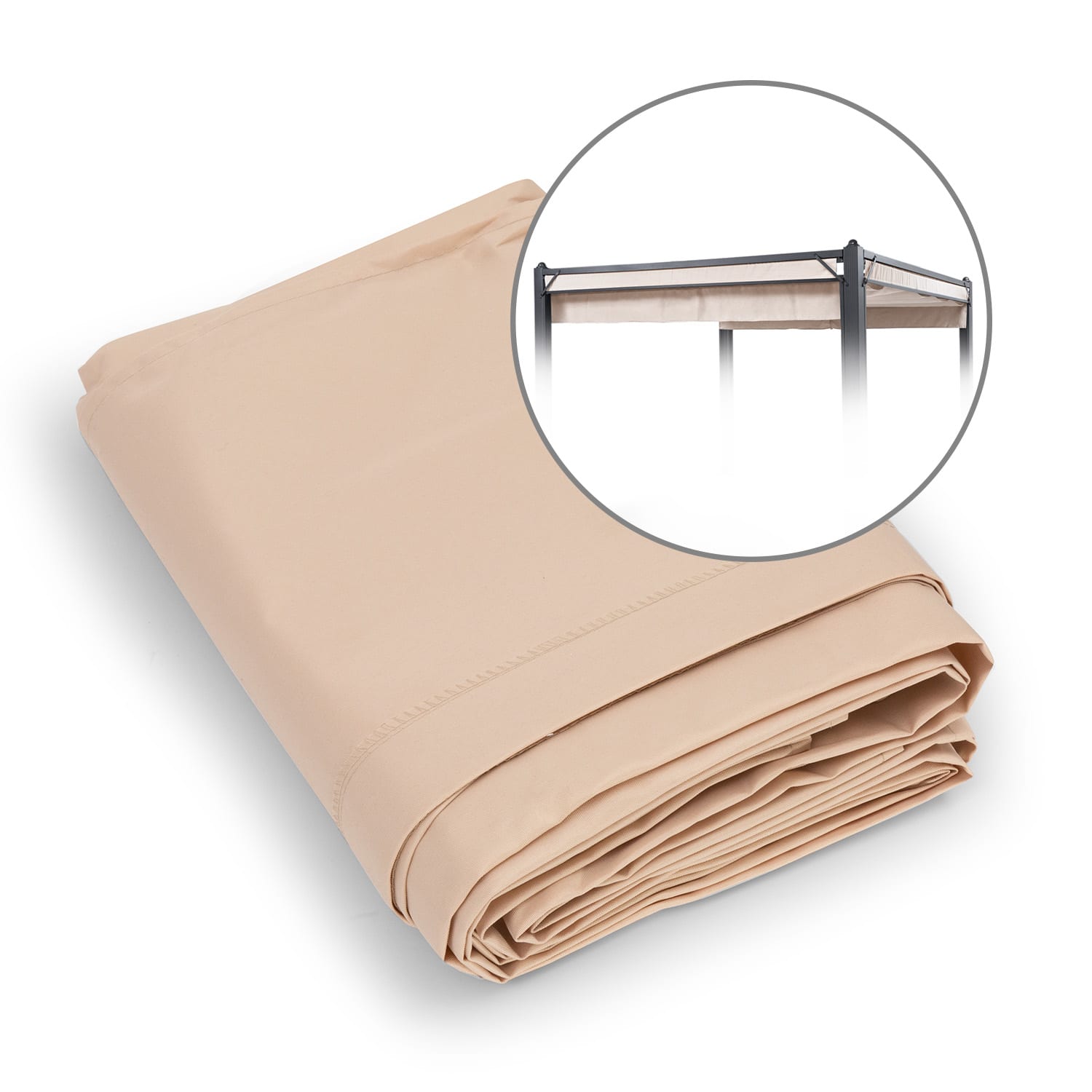 Pantheon Cortina Pergola Ersatzdach 200 g/m² Polyester-Tuch 3x3 m inkl. Seilzug