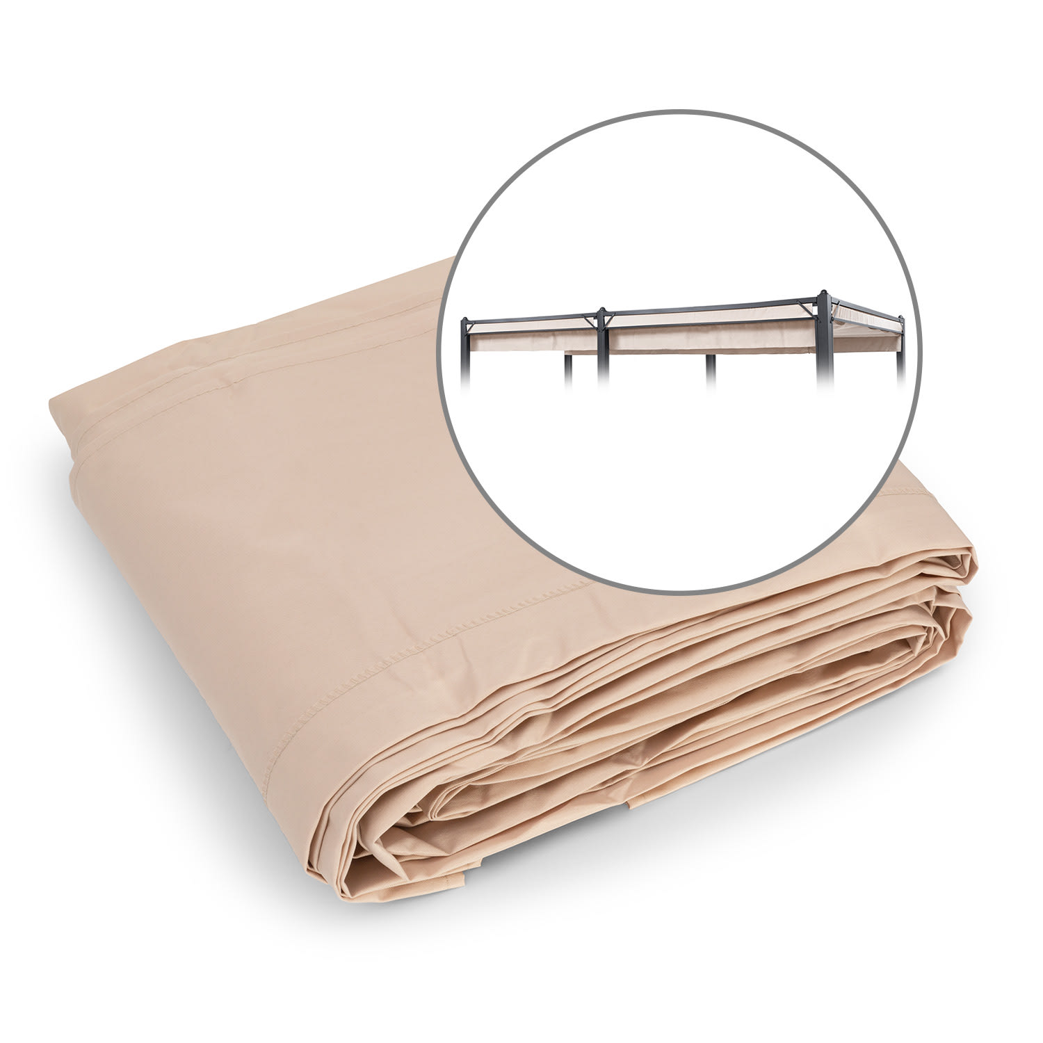 Pantheon Cortina Pergola Ersatzdach 200 g/m² Polyester-Tuch 3x6 m inkl. Seilzug