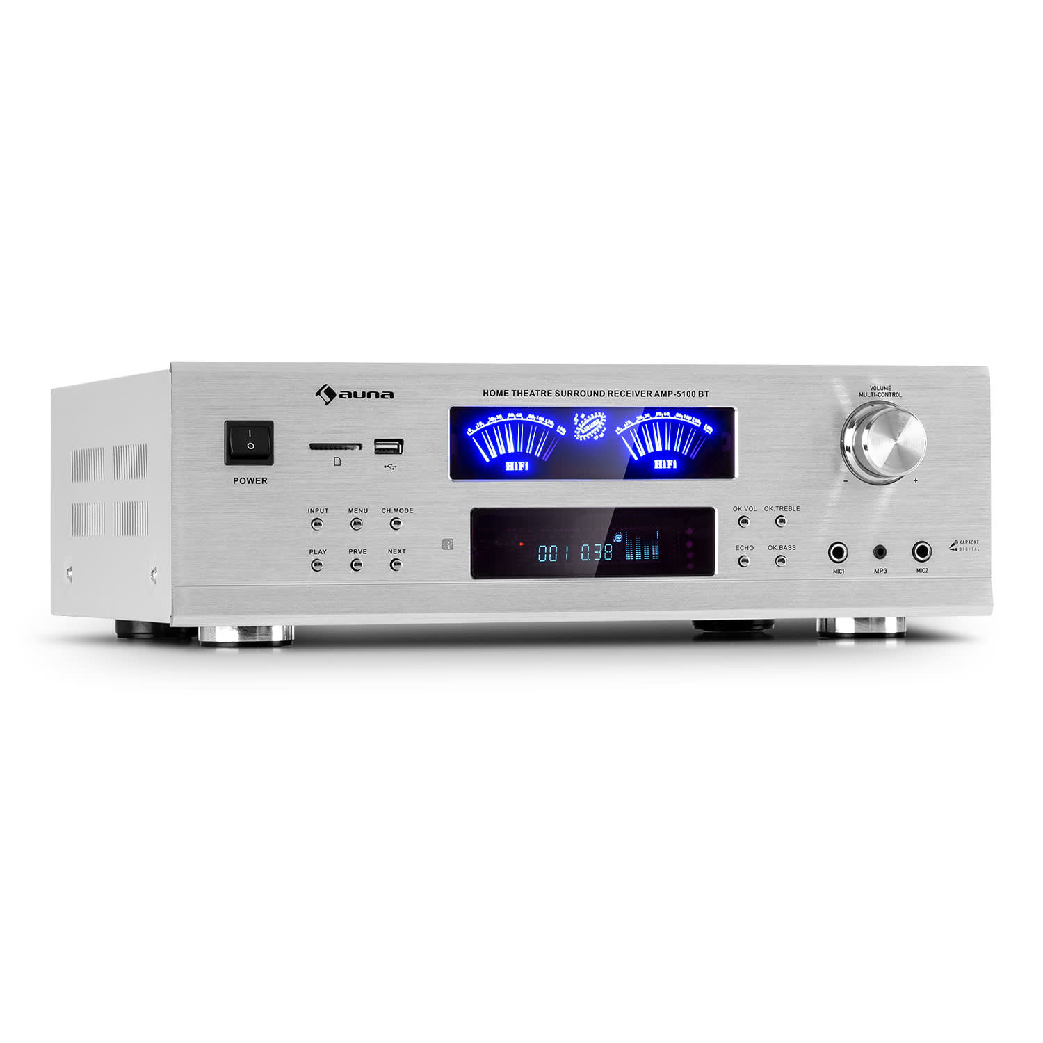 AMP 5100 BT Stereo-Verstärker 2x120 W + 3x50 W RMS BT