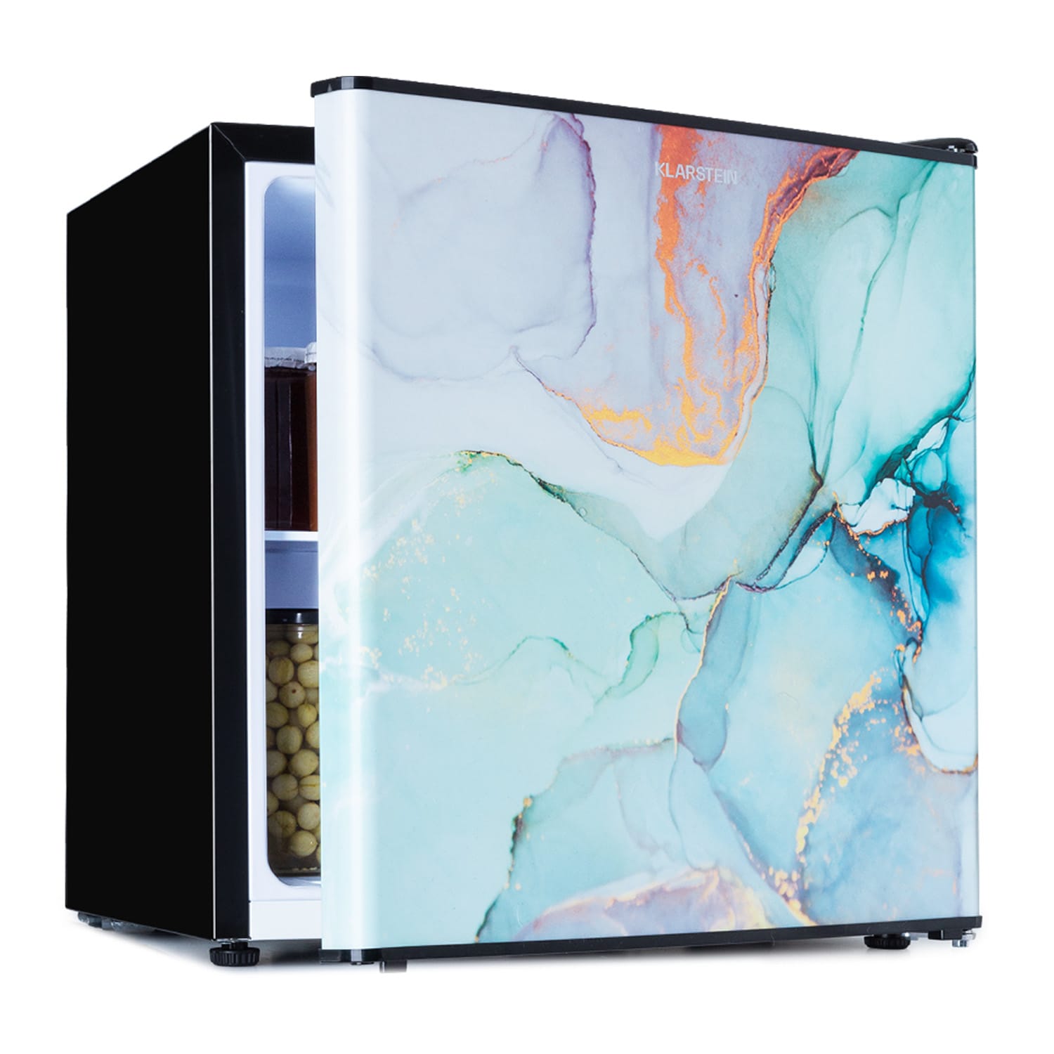 CoolArt, mini chladnička, 45 l, energet. trieda F, mraznička 1,5 l, dizajnové dvierka