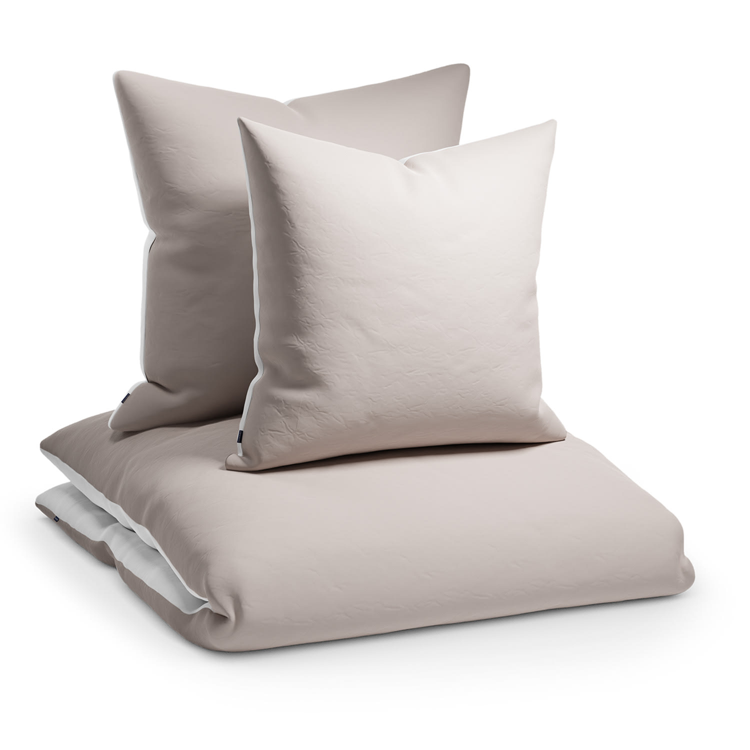 Soft Wonder-Edition Ropa de cama 155x200 cm Gris pardo/Blanco