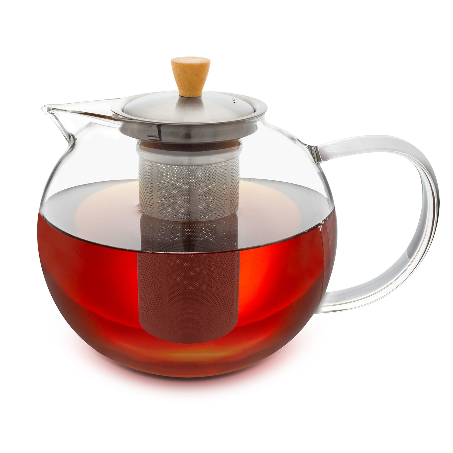 Glaswerk Sencha Teekanne 1,8 l Edelstahl-Siebeinsatz Borosilikatglas Deckel