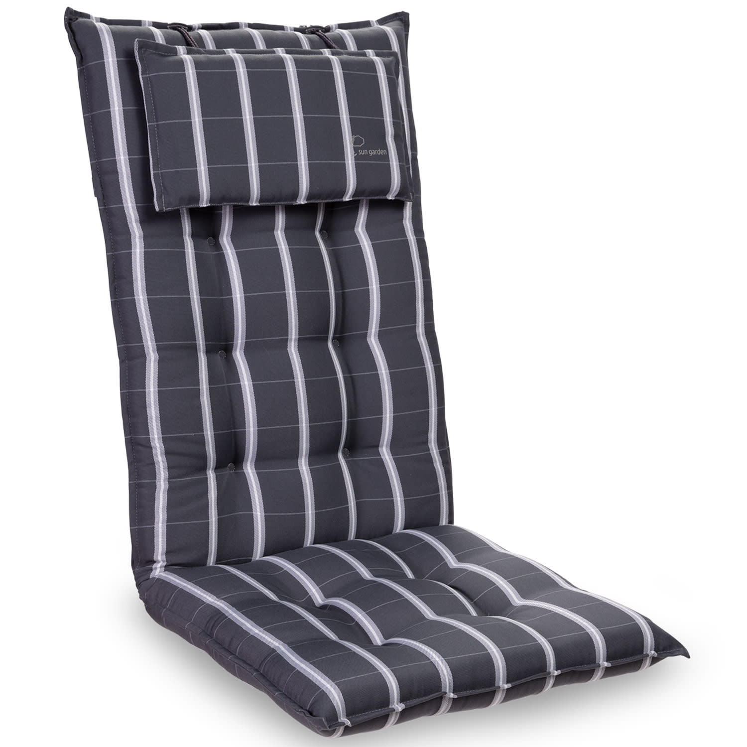 Sylt Cojín acolchado Cojín de exterior para sillas con respaldo alto Almohada Poliéster 50x120x9cm