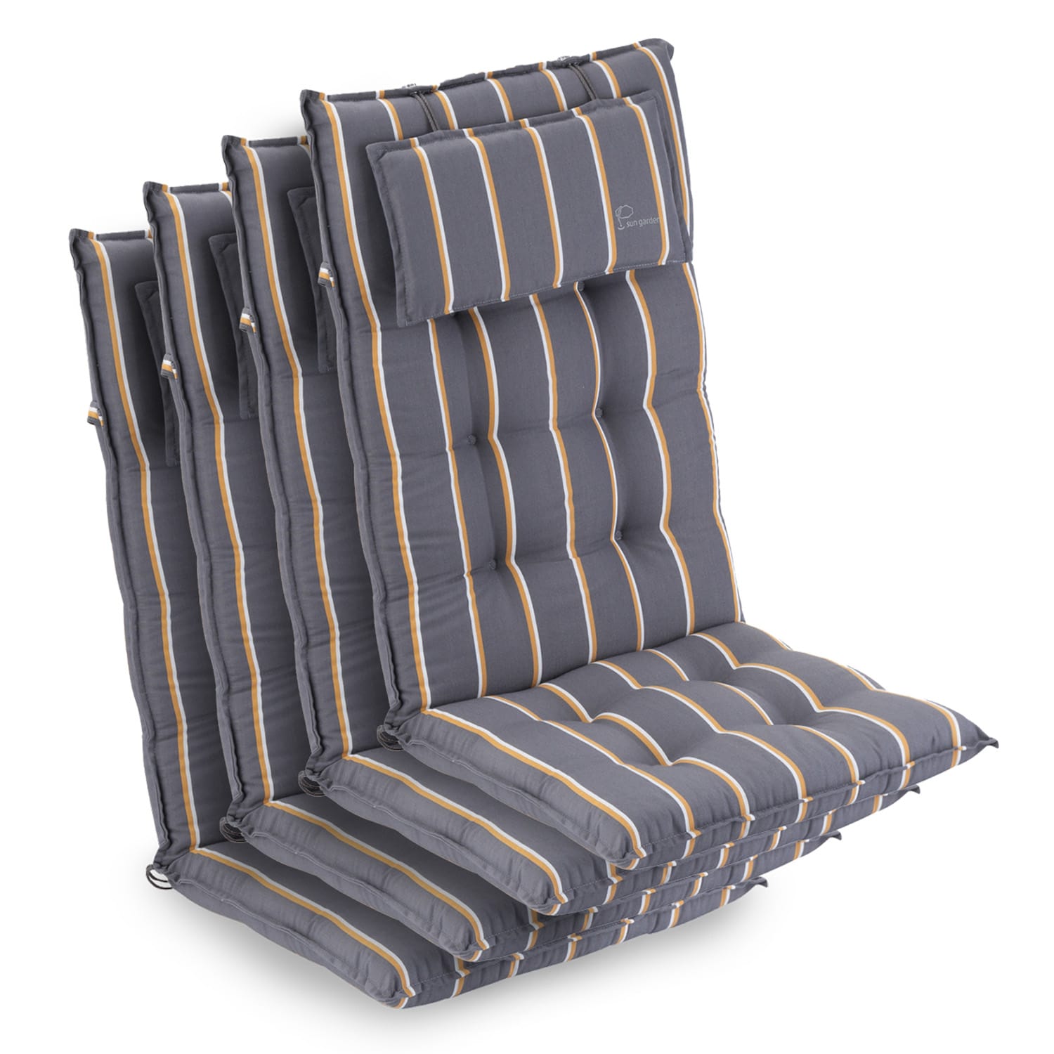Sylt, čalúnená podložka, podložka na stoličku, podložka na vyššie polohovacie kreslo, vankúš, polyester, 50 × 120 × 9 cm, 4 x čalúnenie