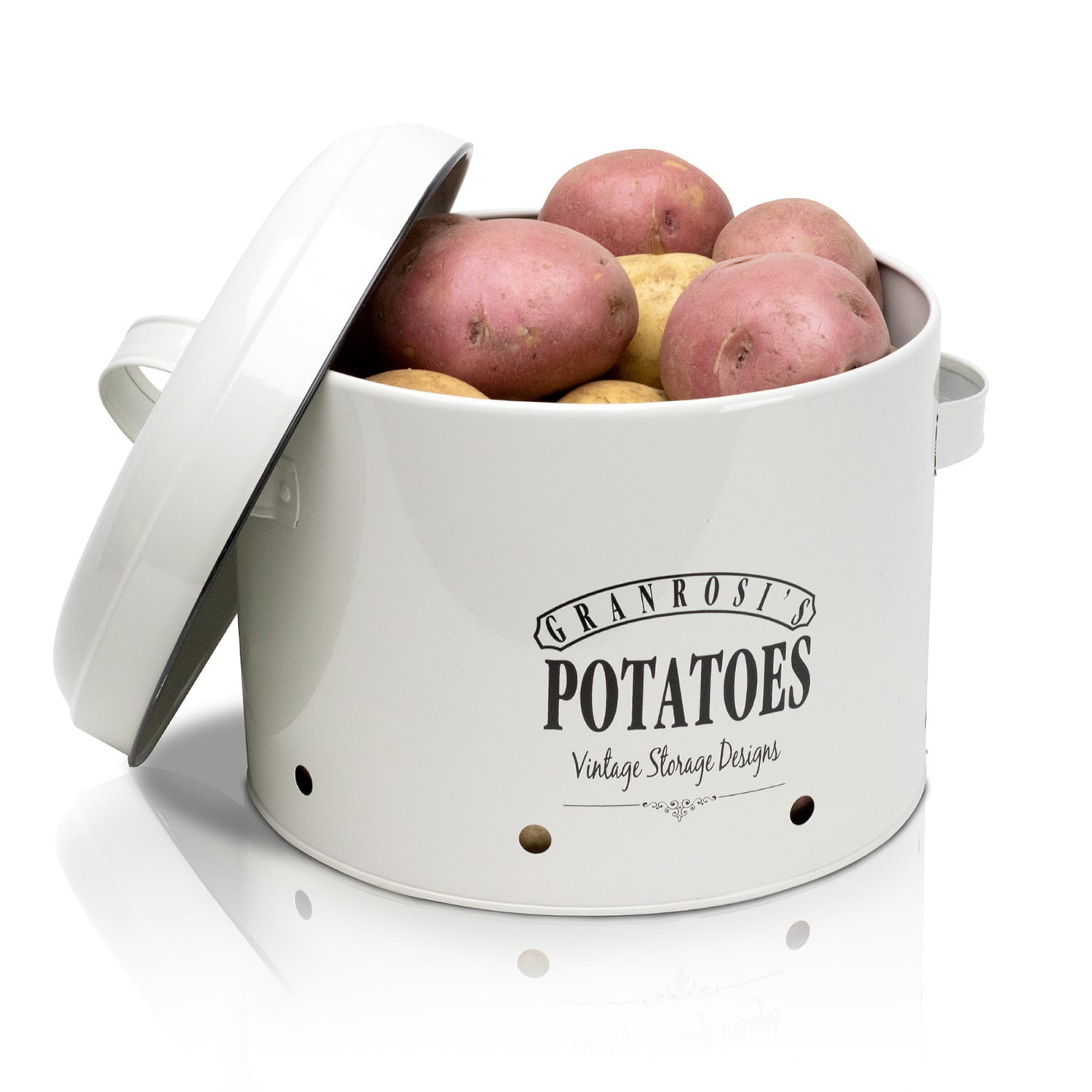 Idaho boîte à pomme de terre en tôle émaillée en acier env. 27 x 21 x 23,5 (LxHxP) inoxydable