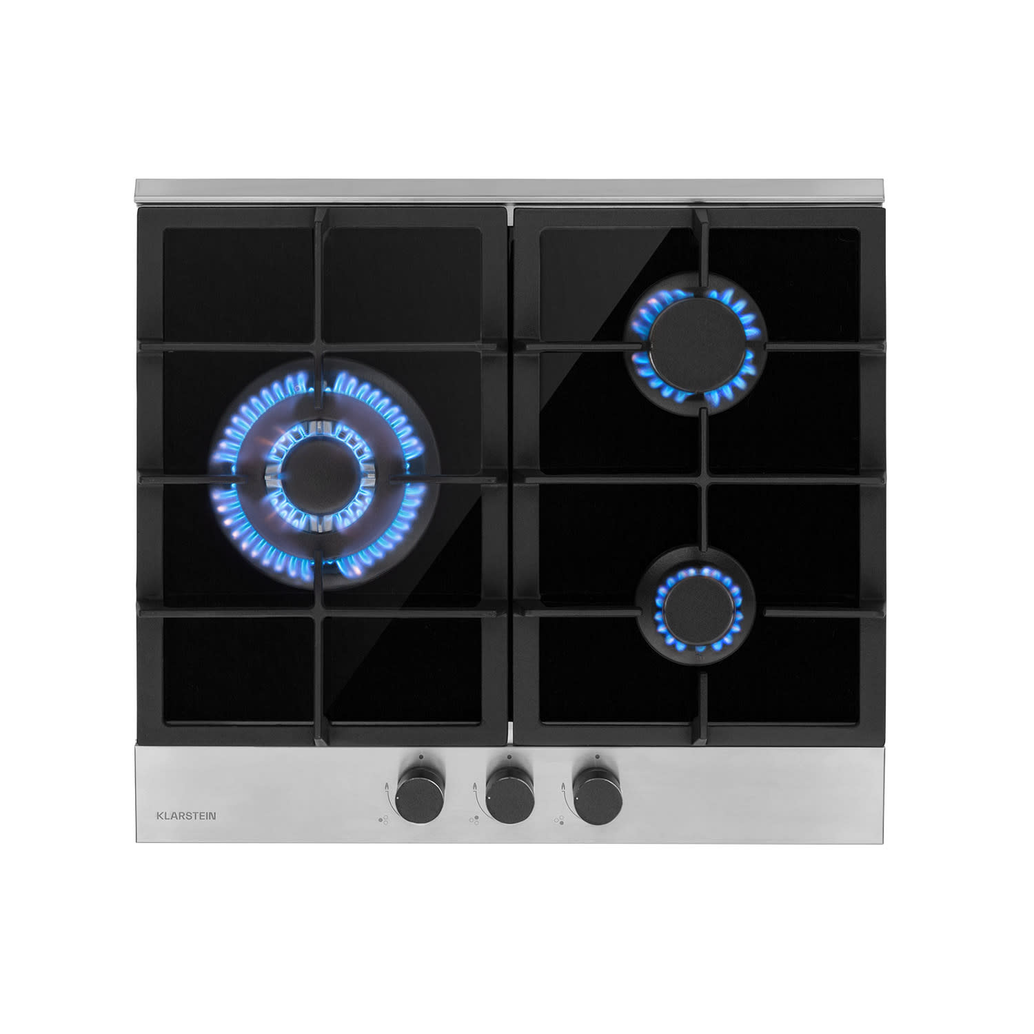 Plaque de cuisson à gaz Alchemist 3, 3 feux, brûleur en aluminium, verre céramique