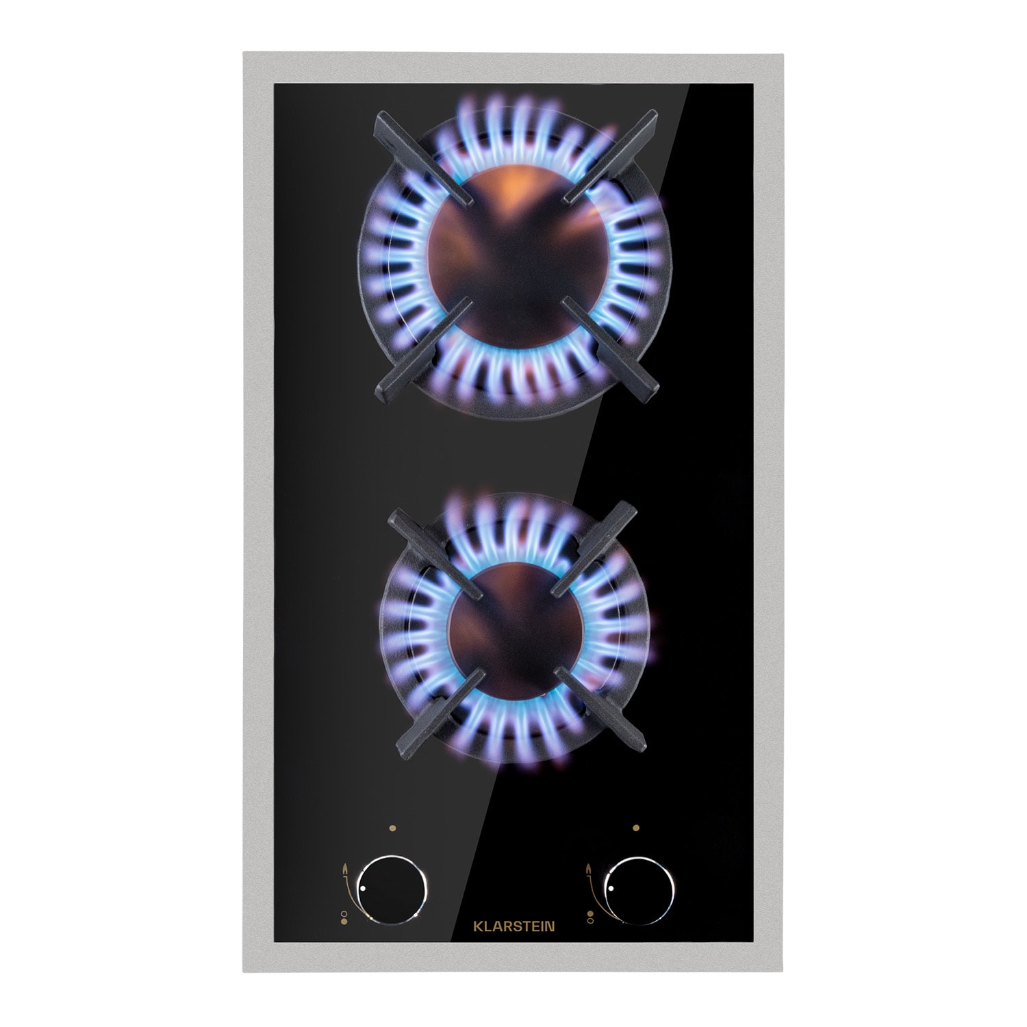 Goldflame 2, plită pe gaz, 2 arzătoare, arzătoare Messing, sticlă ceramică