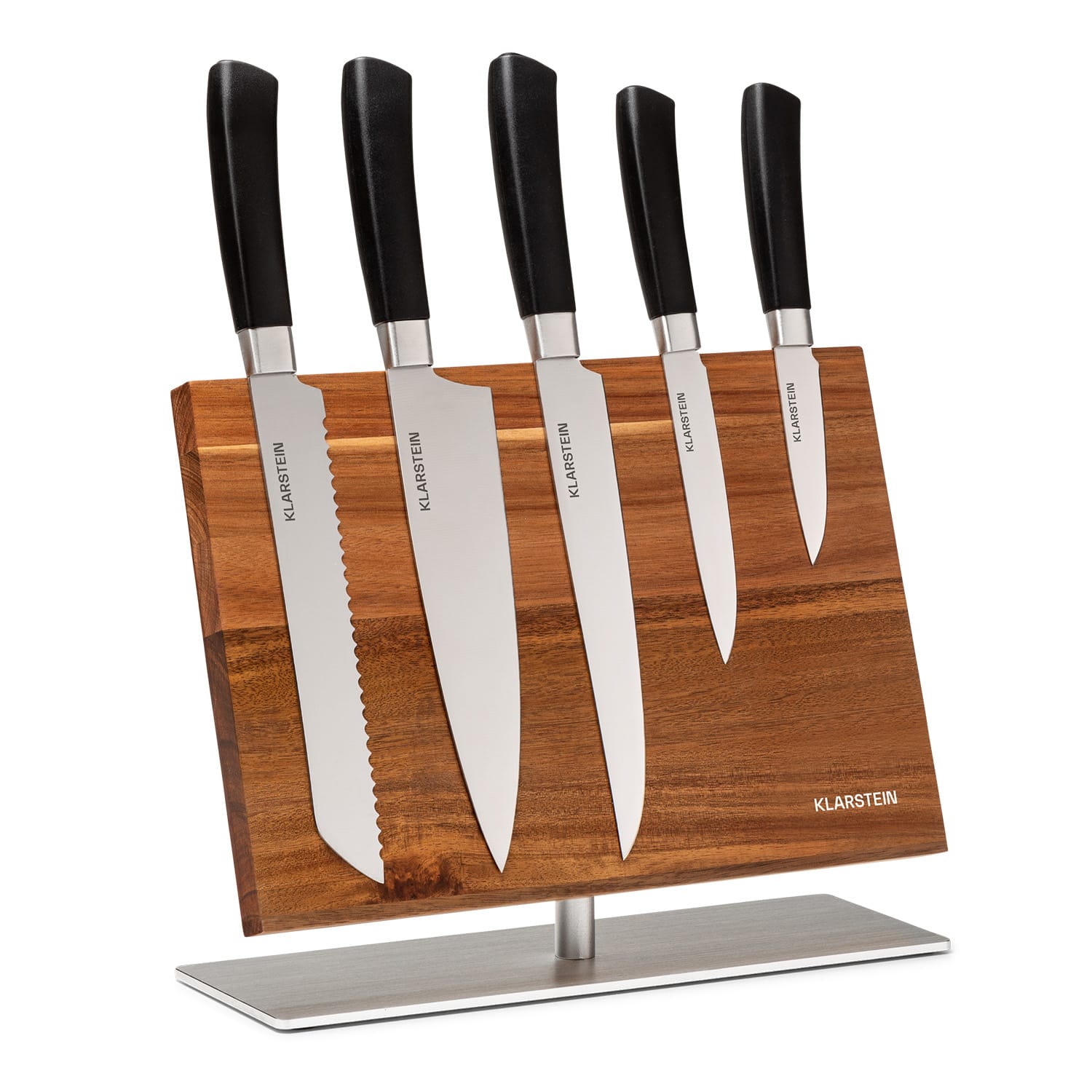 Kiru 6pcs. Ensemble de couteaux 5 couteaux Lames acier Bloc noble en bois d'acacia magnétique