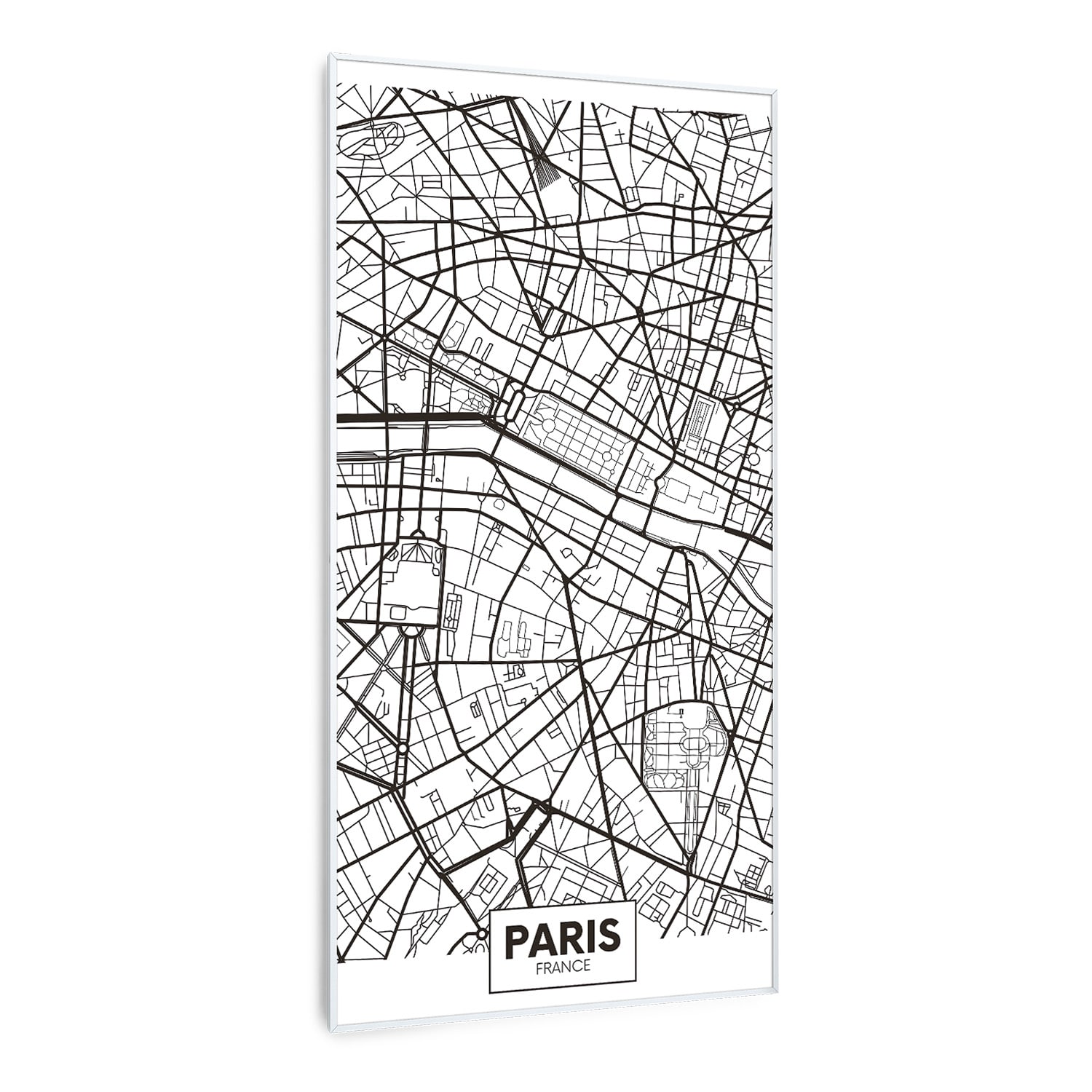 Wonderwall Air Art Smart Infrarotheizung Stadtplan Paris 60x120cm 700W