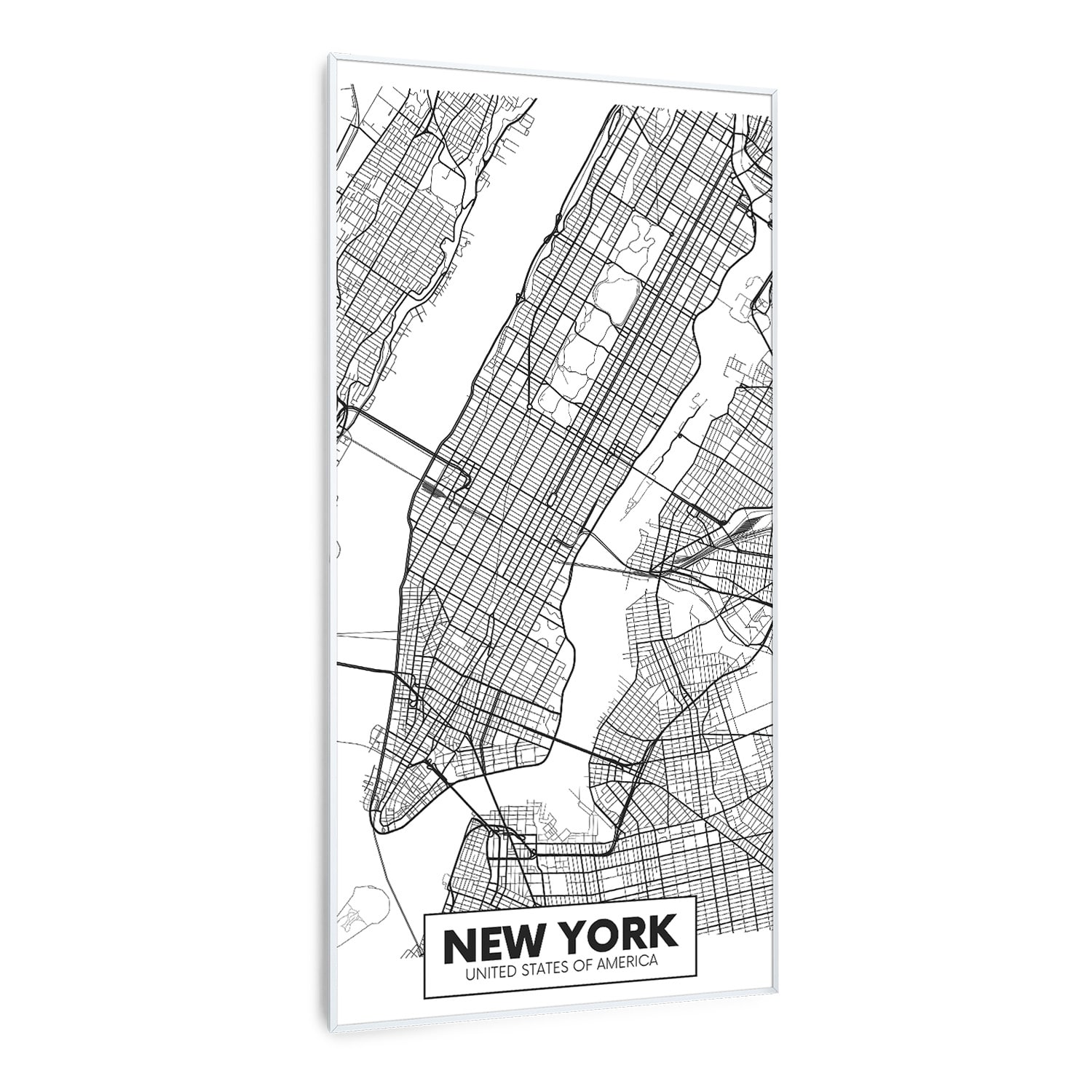 Wonderwall Air Art Smart, infrardeči grelnik, zemljevid New Yorka, 60 x 120 cm, 700 W