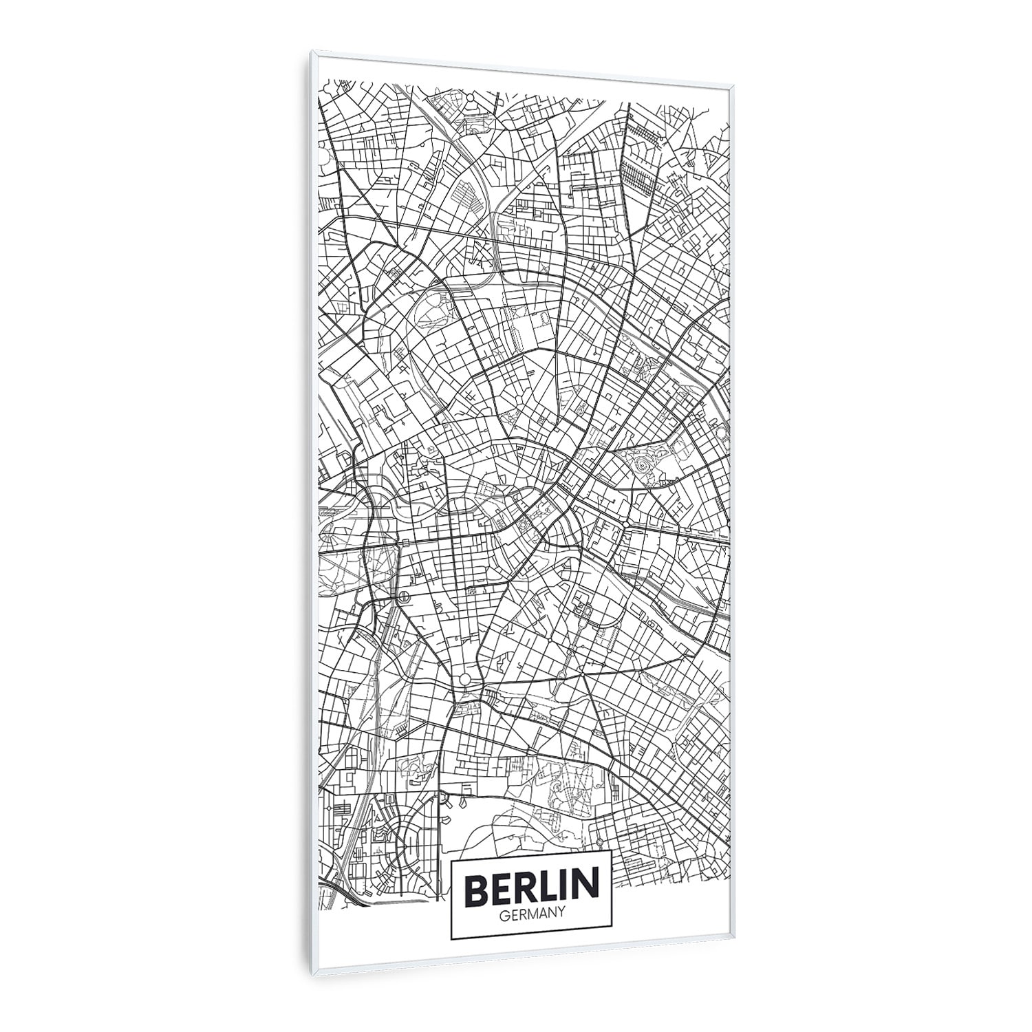 Wonderwall Air Art Calefactor infrarrojo inteligente de mapa de Berlín 60 x 120 cm 700 W