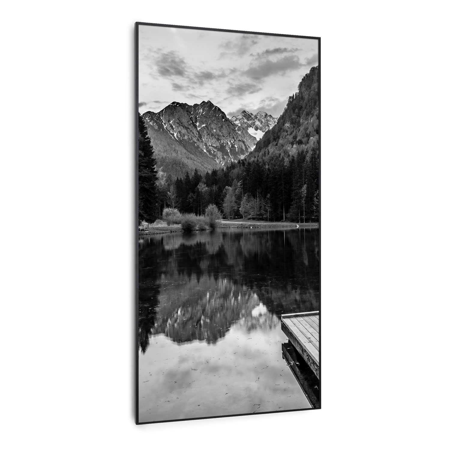 Wonderwall Air Art Calefactor infrarrojo inteligente de lago en blanco y negro 60 x 120 cm 700 W