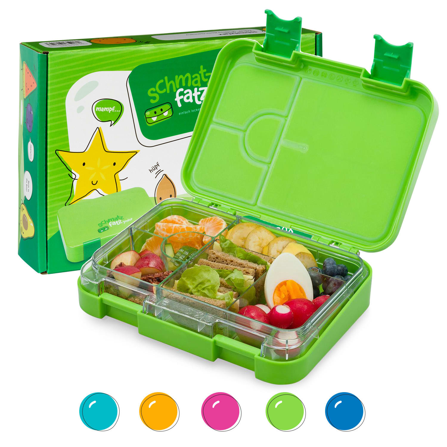 Lunchbox schmatzfatz junior 6 compartiments 21,3 x 15 x 4,5 cm (LxHxP)
