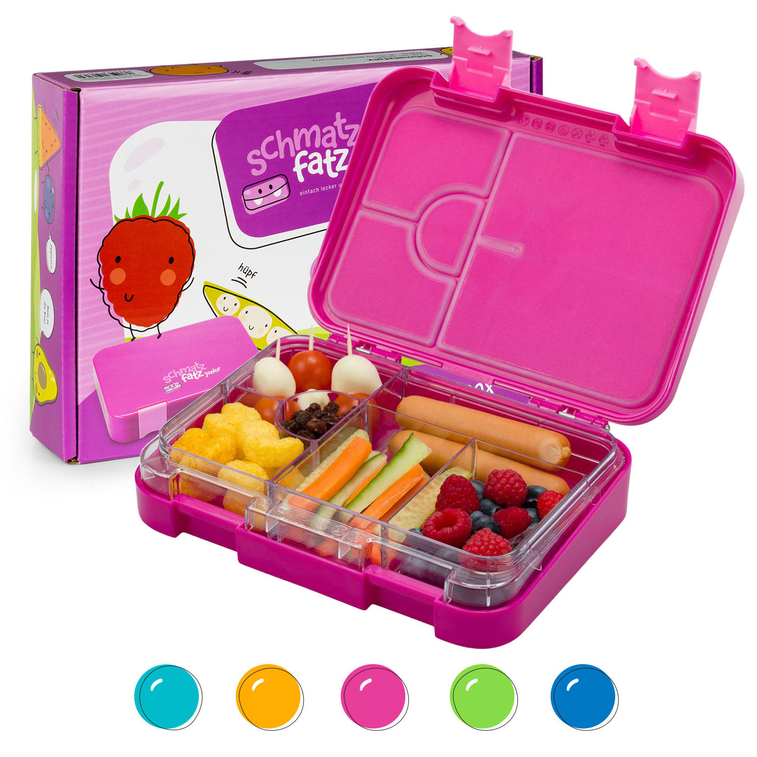 schmatzfatz junior Lunchbox 6 Fächer 21,3 x 15 x 4,5 cm (BxHxT)