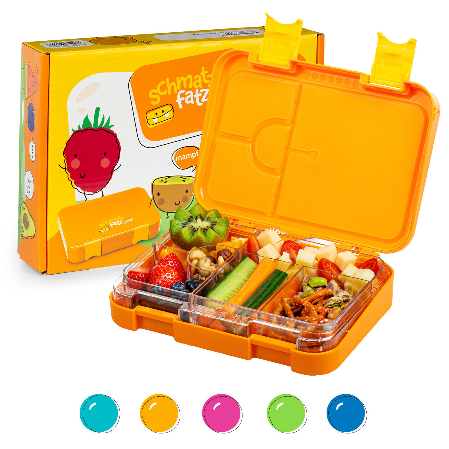 schmatzfatz junior, posoda za malico, 6 predelkov, 21,3 × 15 × 4,5 cm (Š × V × G)