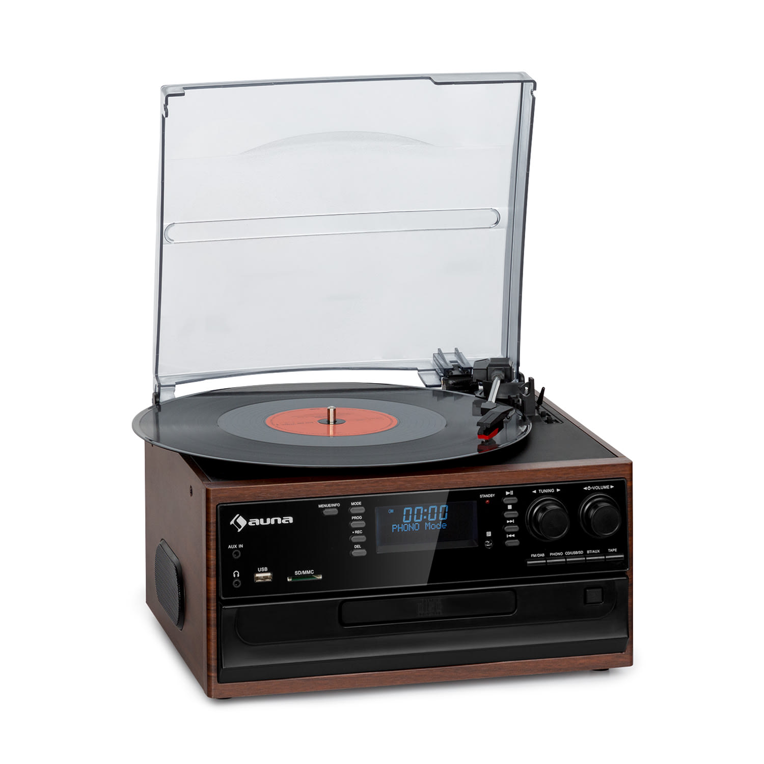 Oakland DAB, retro stereo sustav, DAB + / FM, BT funkcija, vinil, CD, kasetofon