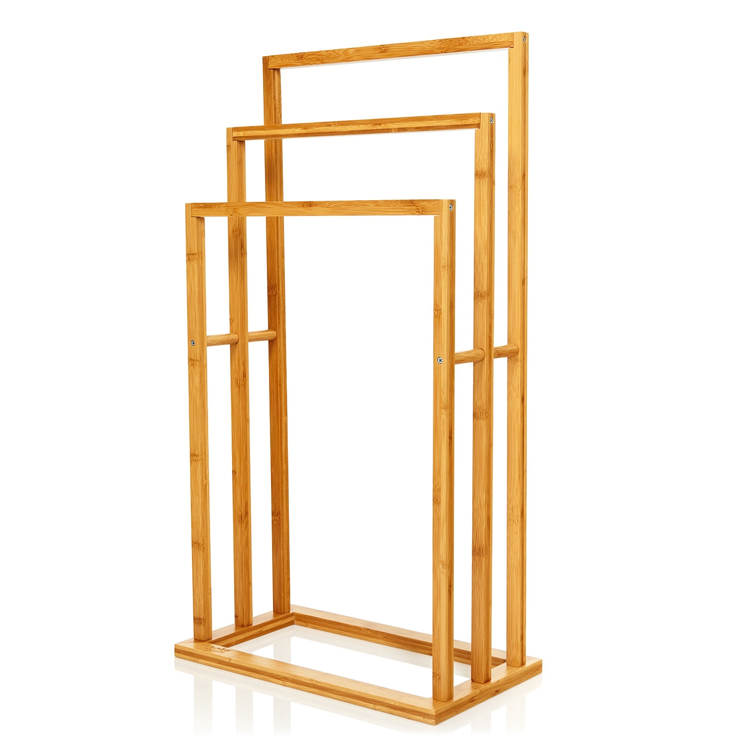Handdoekenrek 3-voudige handdoekenstang 42 x 80 x 24 cm trapsgewijze optiek bamboe