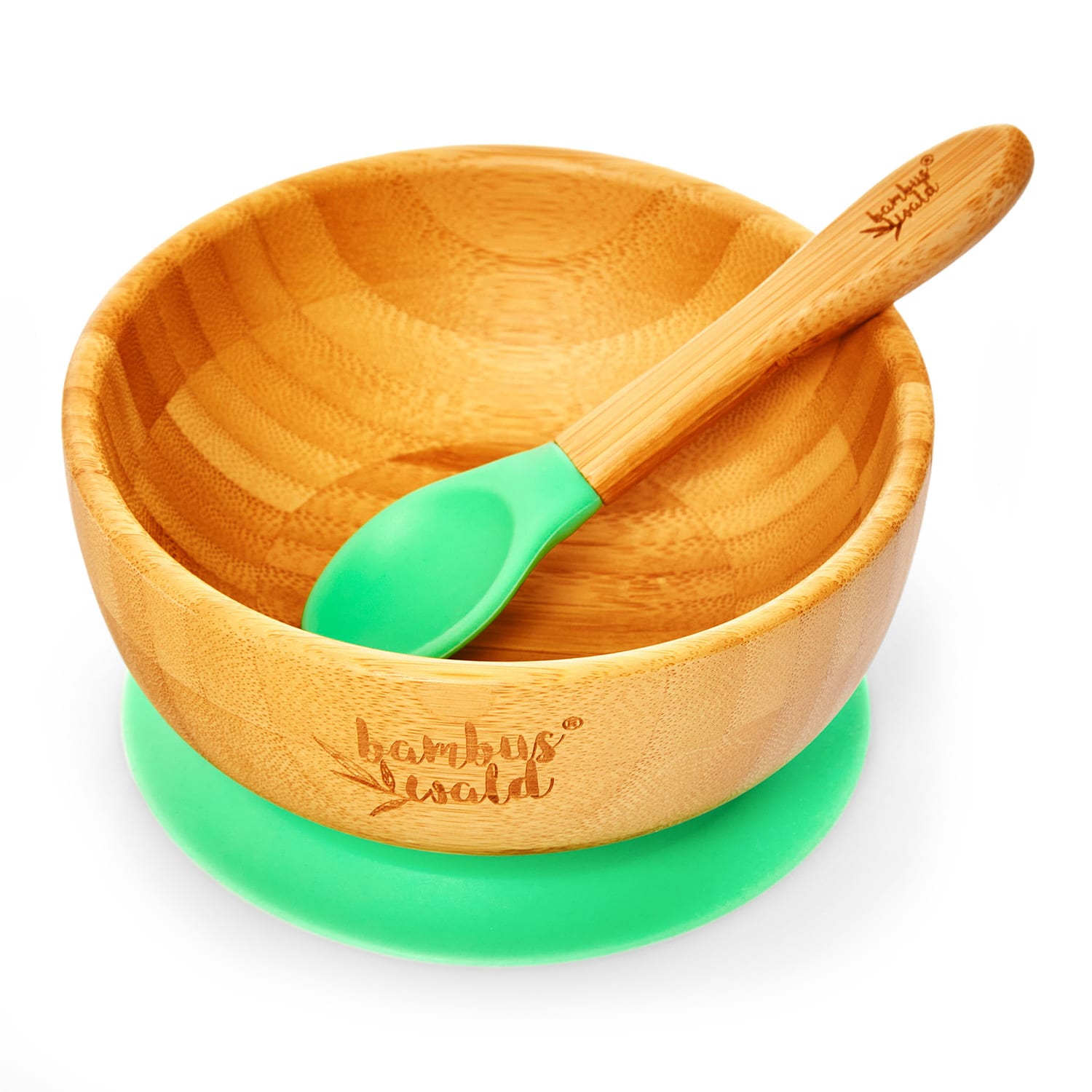 Vaisselle pour enfants avec bol et cuillère en bambou 400 ml avec ventouse Ø : 13.7 cm