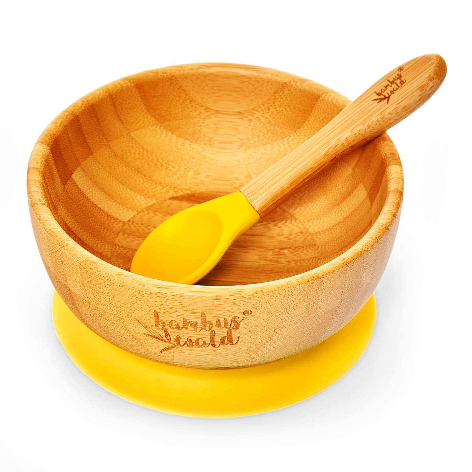 Vaisselle pour enfants avec bol et cuillère en bambou 400 ml avec ventouse Ø : 13.7 cm