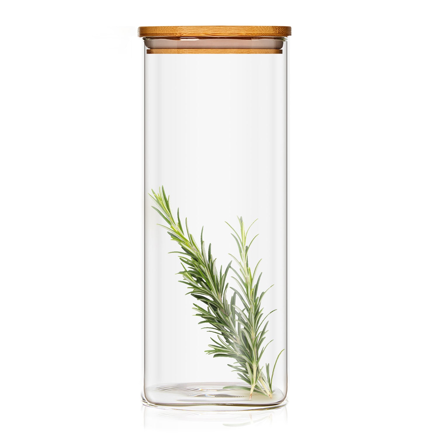 Hranatá nádoba skladovanie potravín s bambusovým vrchnákom, vzduchotesná, so silikónovým tesnením, 10 × 20,5 × 10 cm, 1500 ml