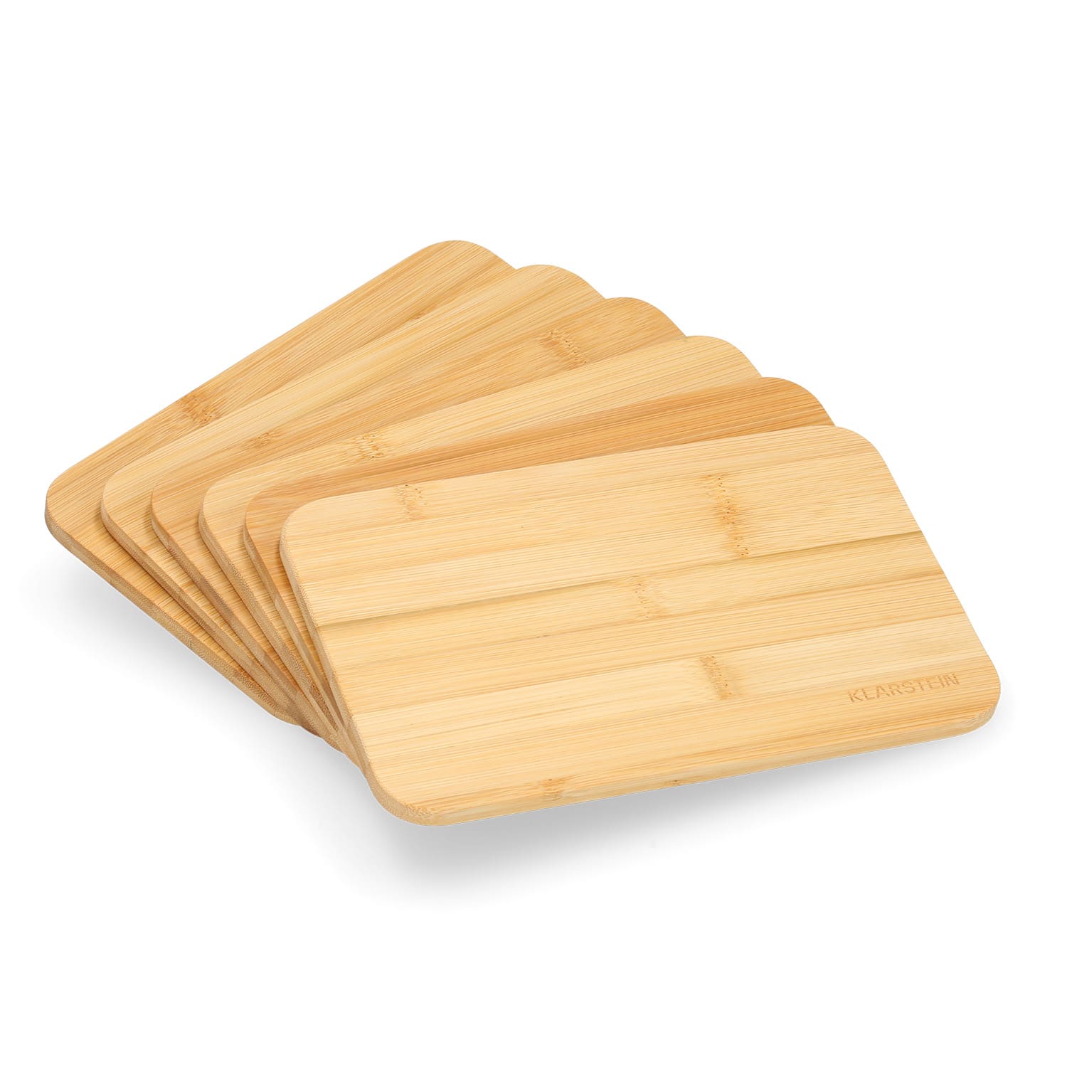 Breakfast Board Cutting Board Set of 6 Each 20x1x14cm (WxHxD) Untreated Bamboo