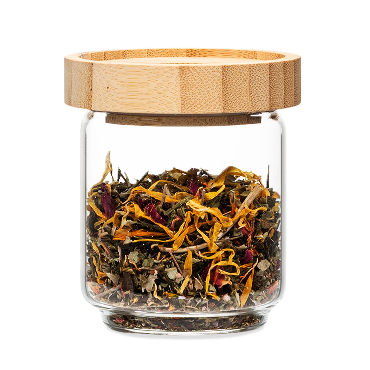 Stapelglas mit Bambusdeckel 200 ml stapelbar luftdicht