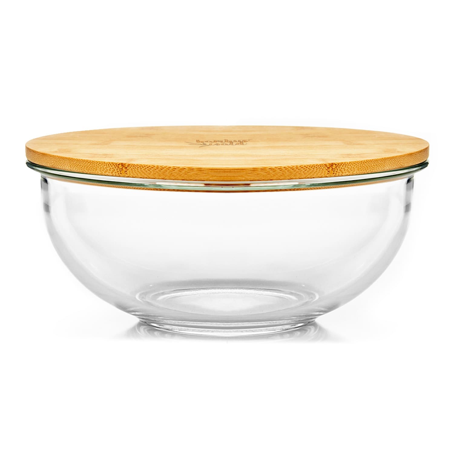 Glasschüssel 3200 ml Bambusdeckel verschließbar BPA-frei Größe XL