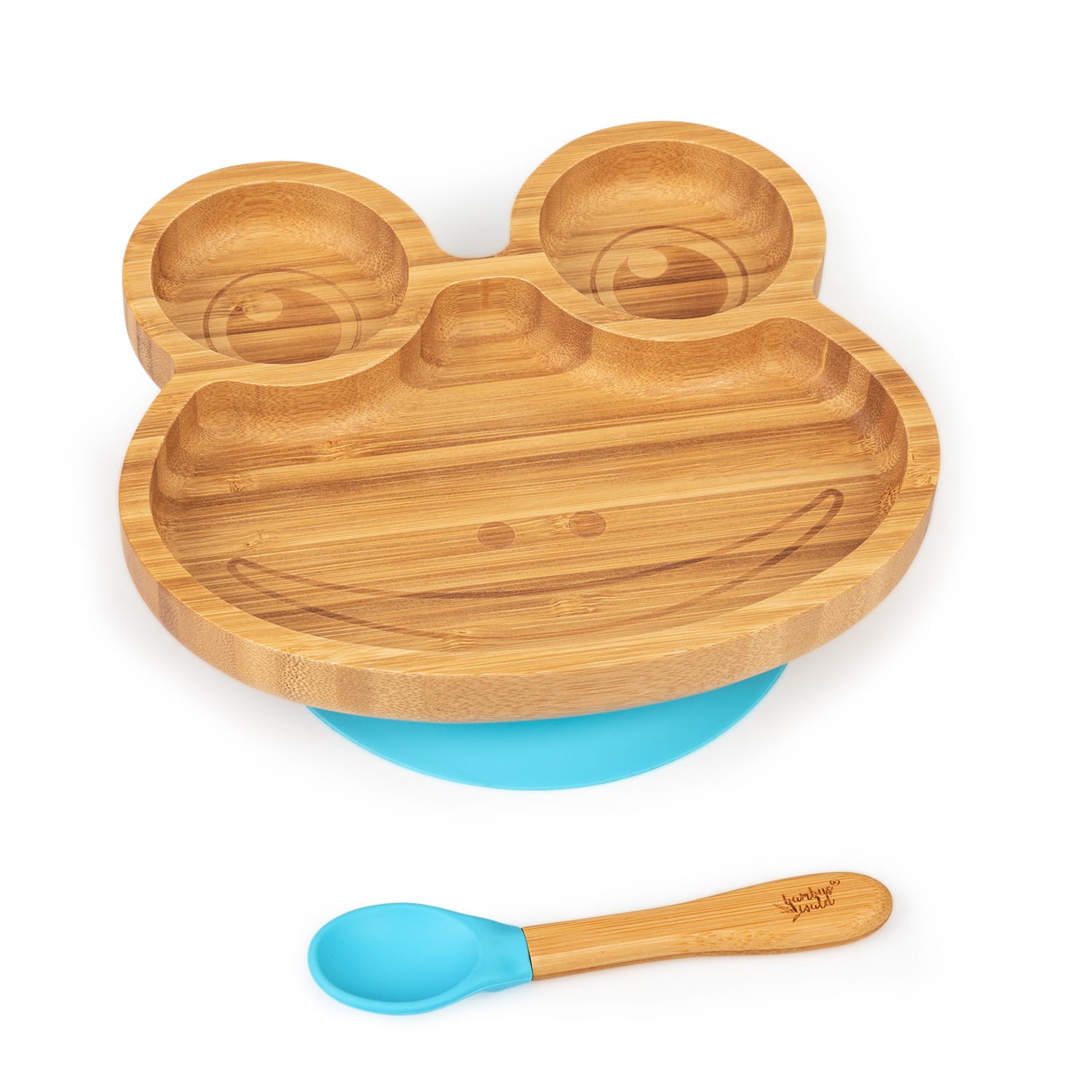 Vajilla infantil con plato de bambú y cuchara 250 ml incl. ventosa 18 x 18 cm