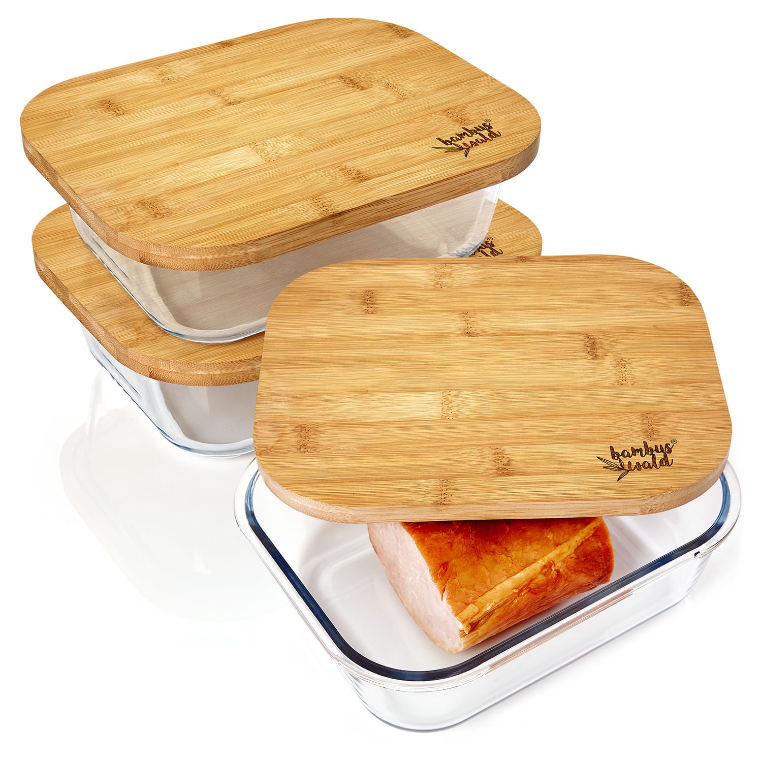 Glasbox mit Bambusdeckel 2800 ml luftdicht plastikfreie Aufbewahrung