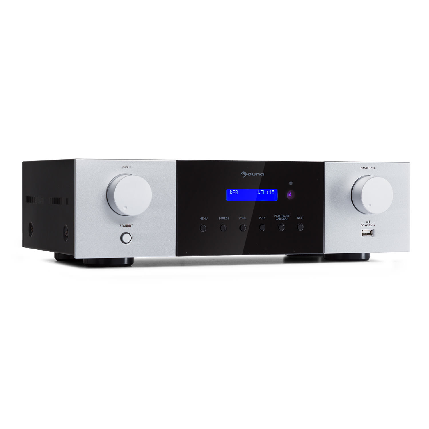AMP-4000 DAB Hifi-Stereo-Verstärker DAB+-Radio USB Fernbedienung LED-Display