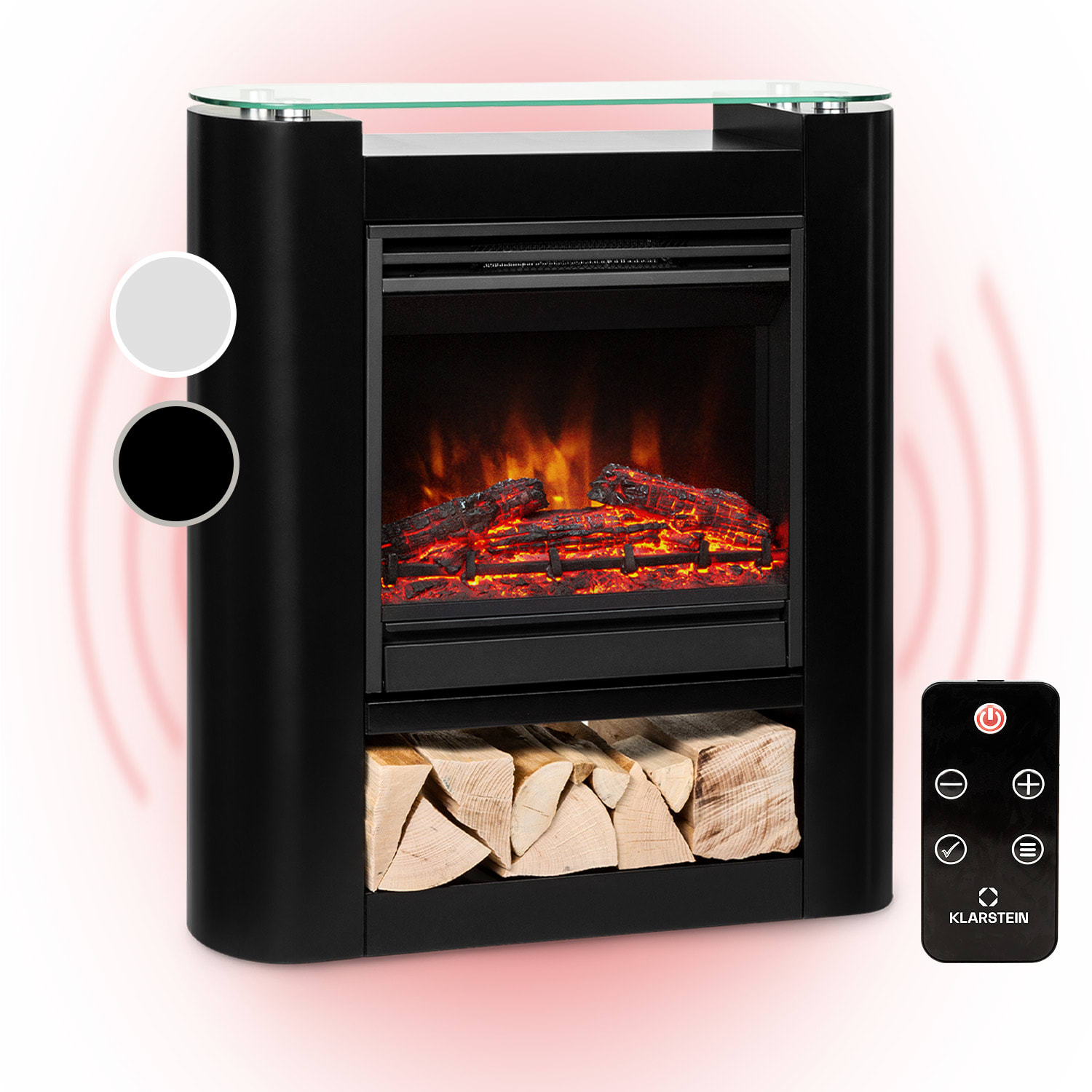 Studio 5 Arc Cheminée électrique 1800 W LED Flammes Chauffantes Télécommande