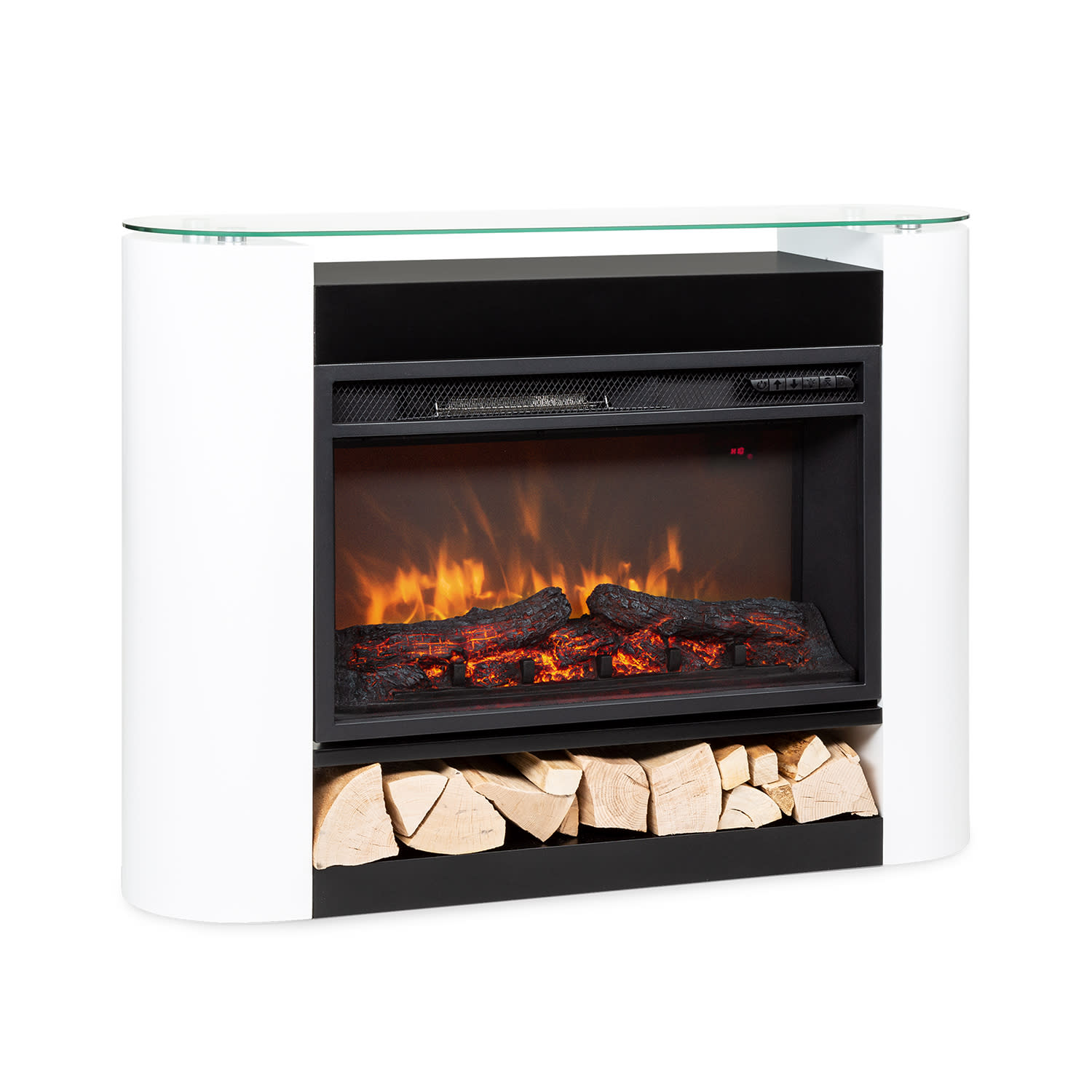 Studio 10 Arc Cheminée électrique 1800 W LED Flammes Chauffantes Télécommande