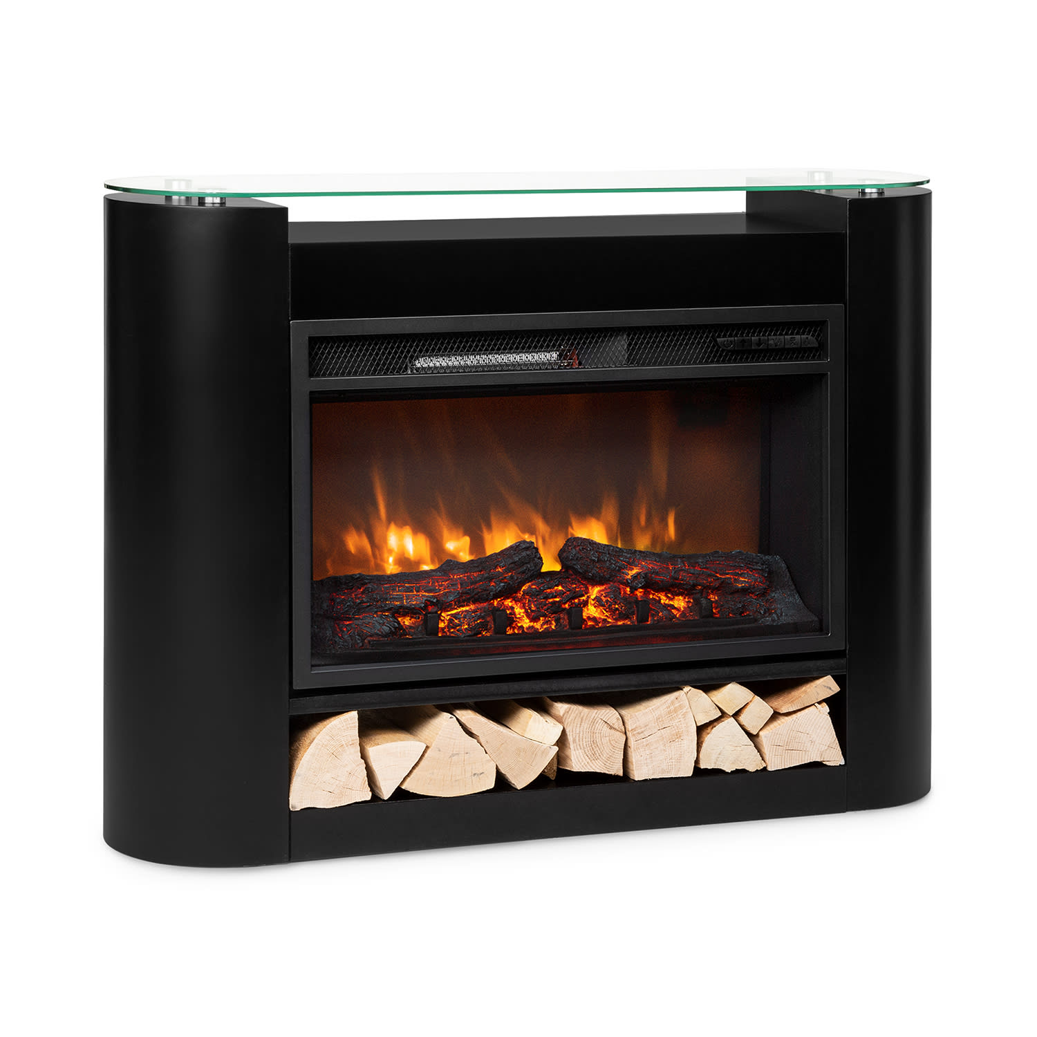 Studio 10 Arc Cheminée électrique 1800 W LED Flammes Chauffantes Télécommande