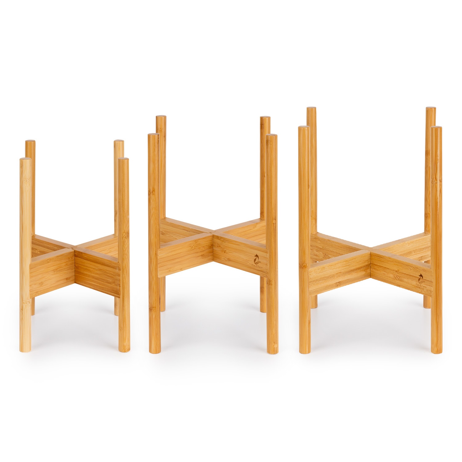 Zeist Pflanzenhalter 3er-Set 2 Höhen kombinierbar Steck-Design naturbelassen