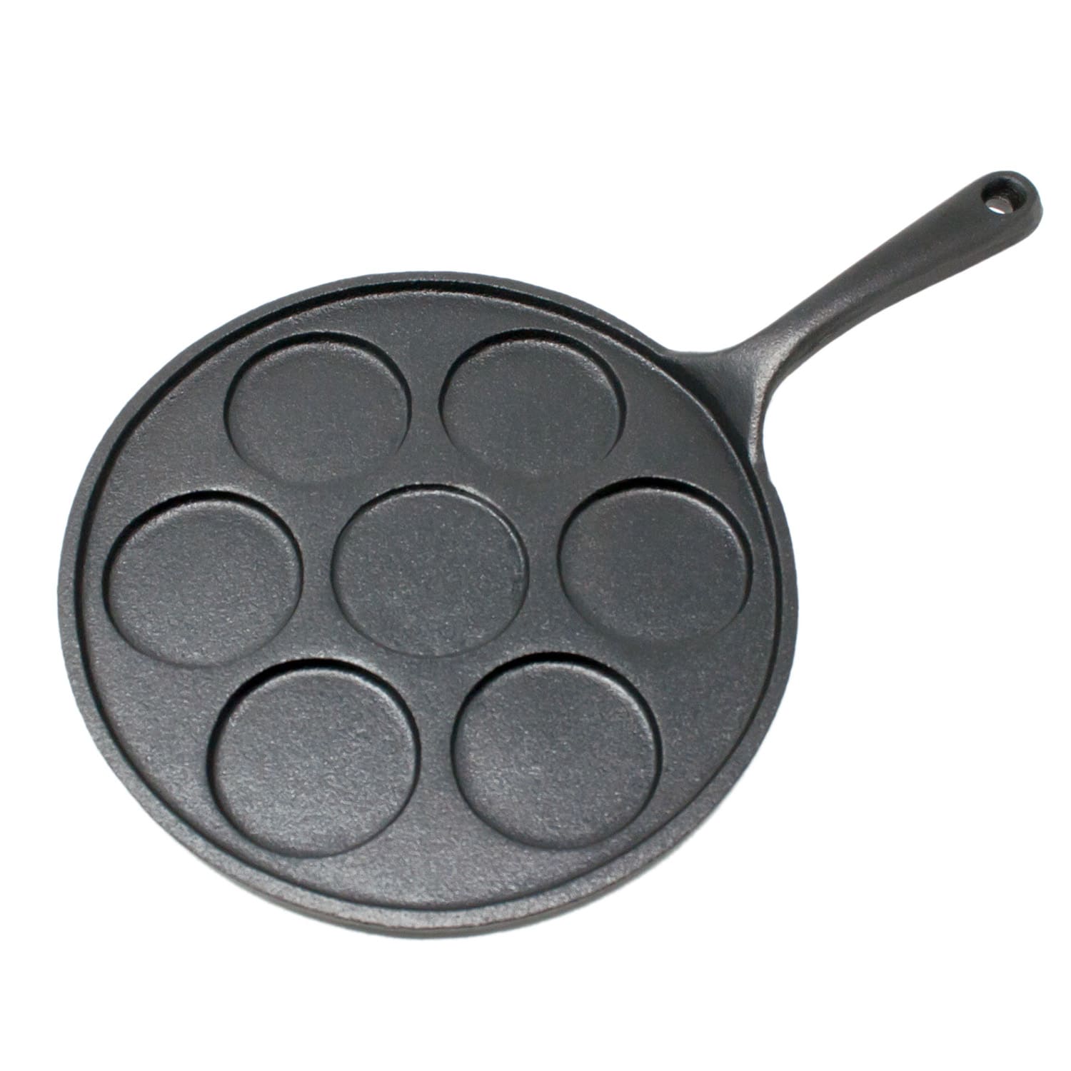 Sartén Malvi para 7 Pancakes de hierro fundido redonda prequemada Ø 23,5 cm