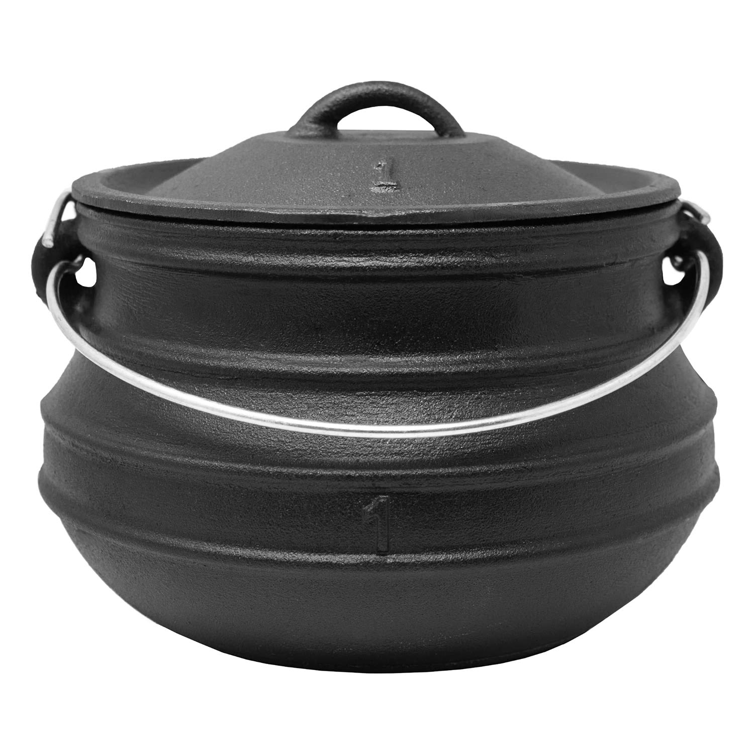 Beefalo, öntöttvas edény, potjie, S méret, öntöttvas, kerek, fedél, 3 l